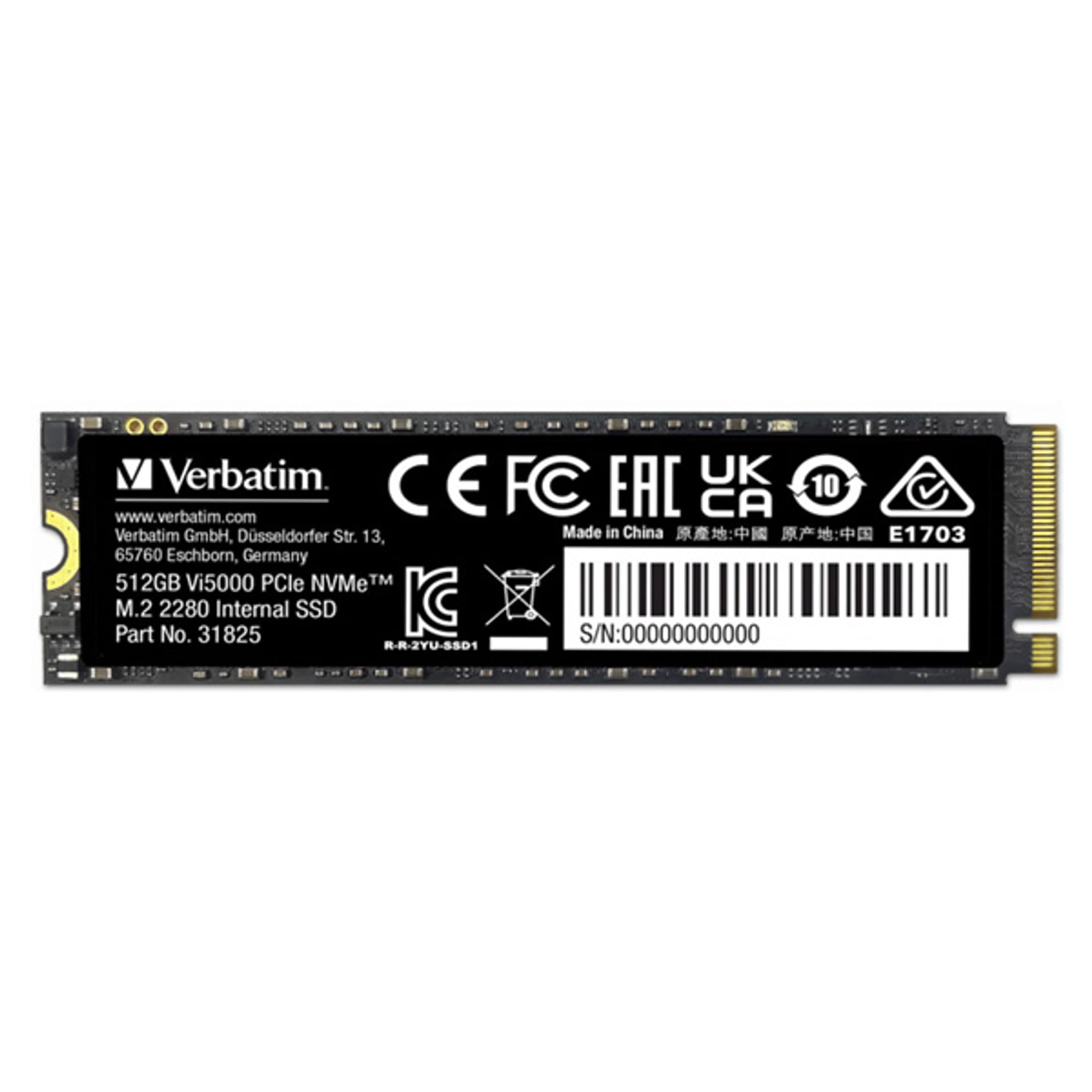 

Dysk SSD wewnętrzny Verbatim wewnętrzny NVMe, 512GB, Vi5000 M.2, 31825, 5000 MB/s-R, 2500 MB/s-W
