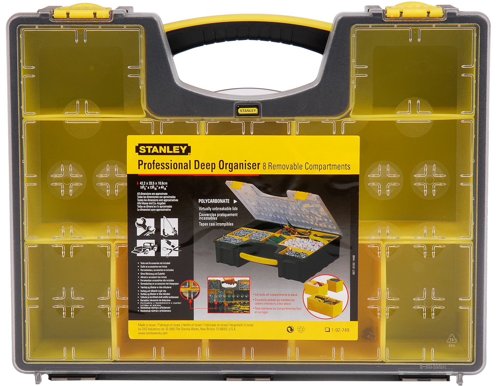 

927491 Organizer PRO - 8 pojemników (42x33x10 cm) Stanley 92-749, 42x33x10 cm) stanley 92-74