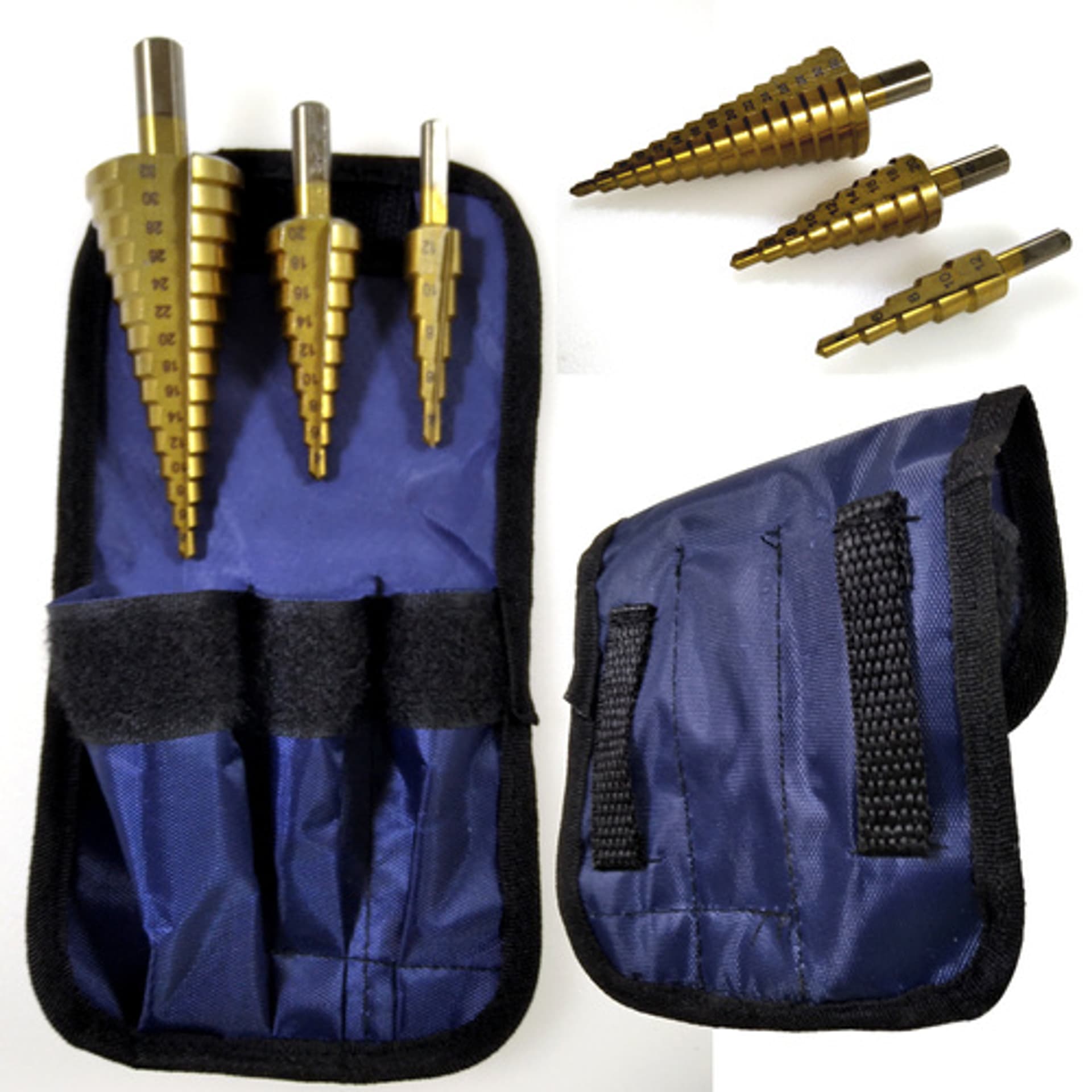 

WIERTŁA STOŻKOWE STOPNIOWANE 4-12,4-20, 4-32MM HSS TYTAN 3szt