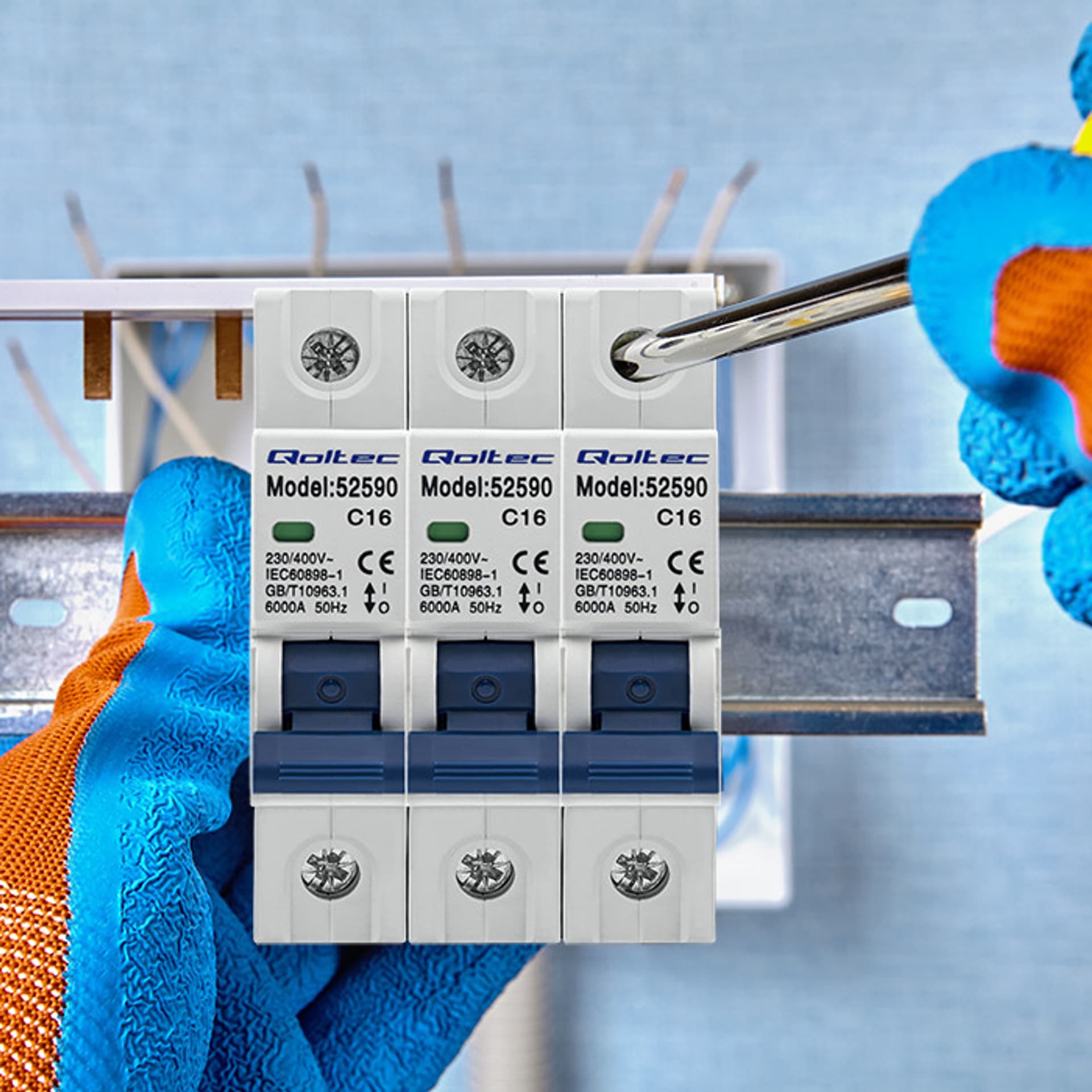 

Qoltec Wyłącznik nadprądowy C16 | Bezpiecznik | AC| 16A |1P