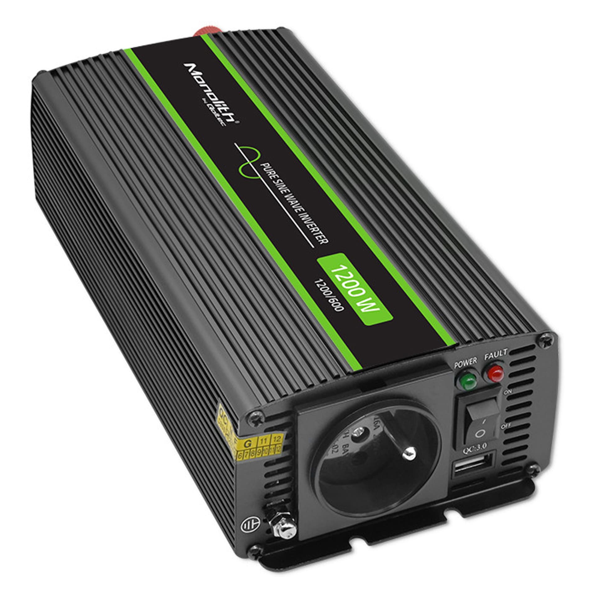 

Qoltec Przetwornica napięcia Monolith | 600W | 1200W | 24V na 230V | Czysty Sinus