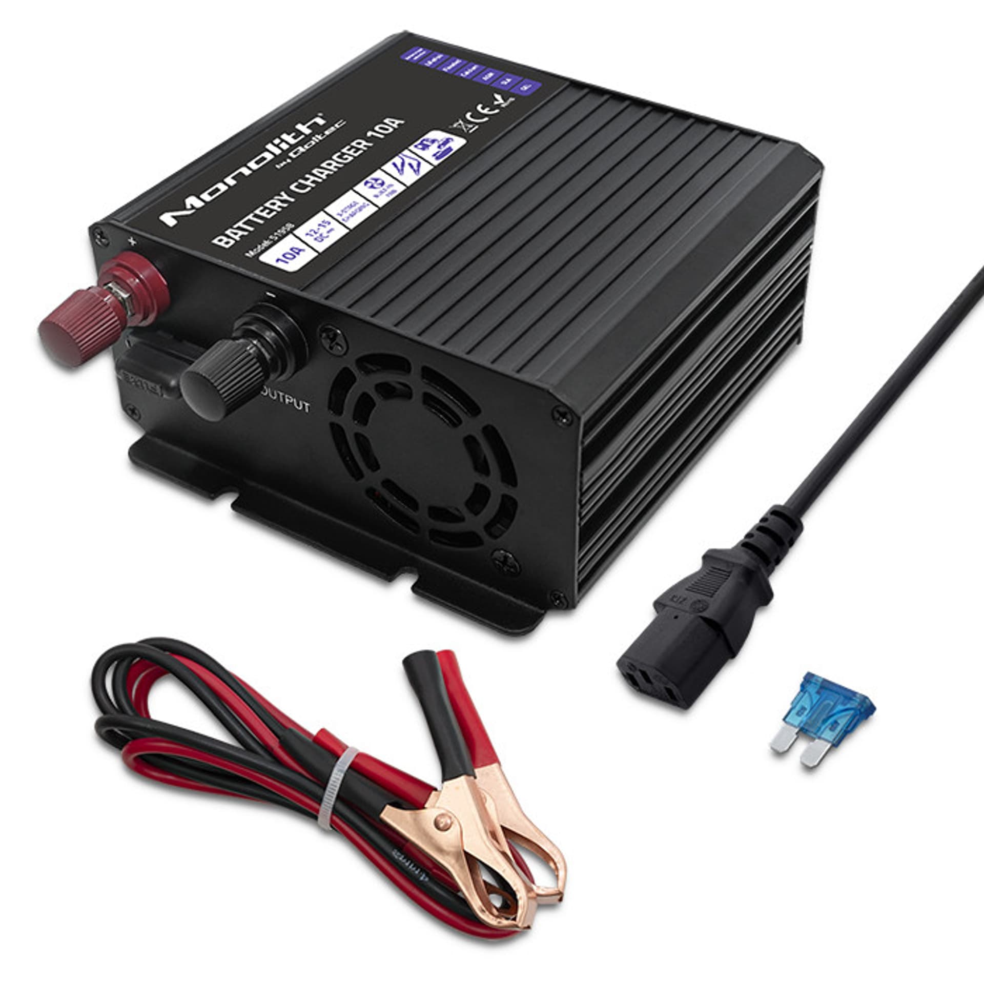 

Qoltec Inteligentna ładowarka Monolith do akumulatorów LiFePO4 AGM GEL SLA | 10A | 12V