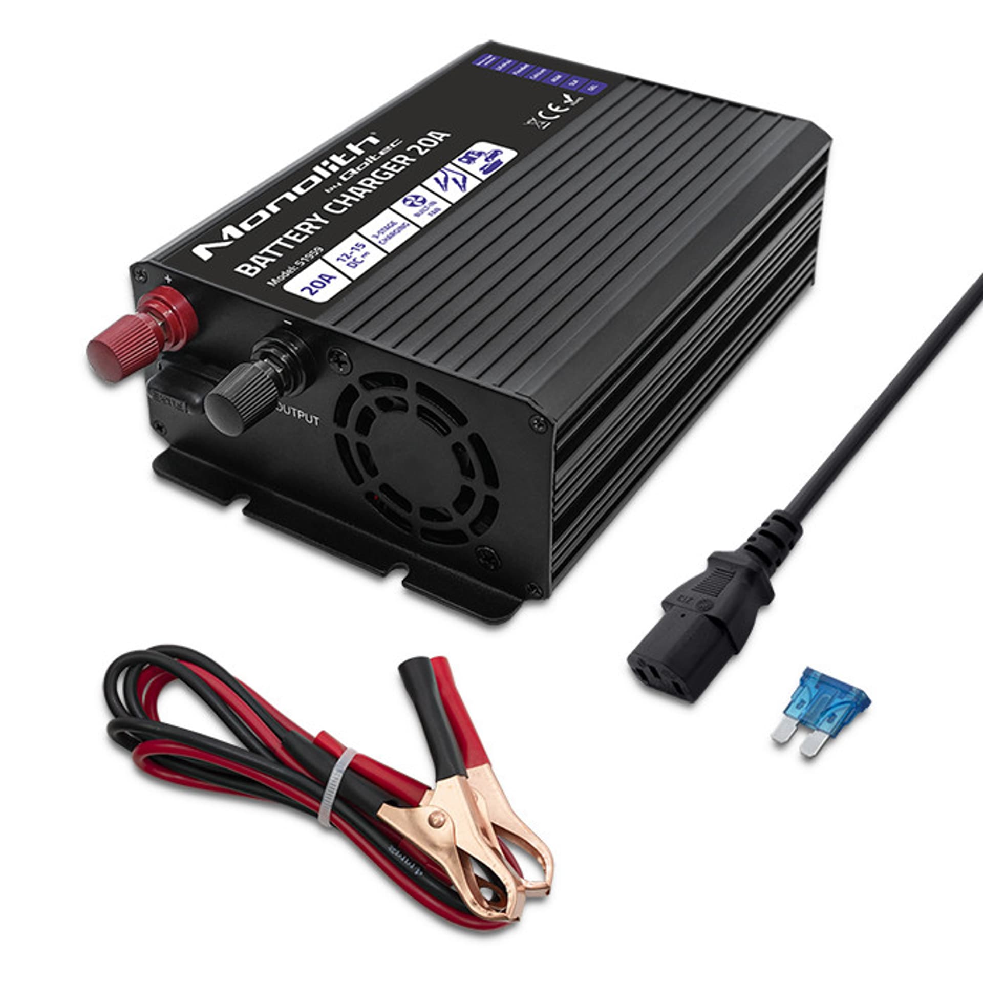 

Qoltec Inteligentna ładowarka Monolith do akumulatorów LiFePO4 AGM GEL SLA | 20A | 12V