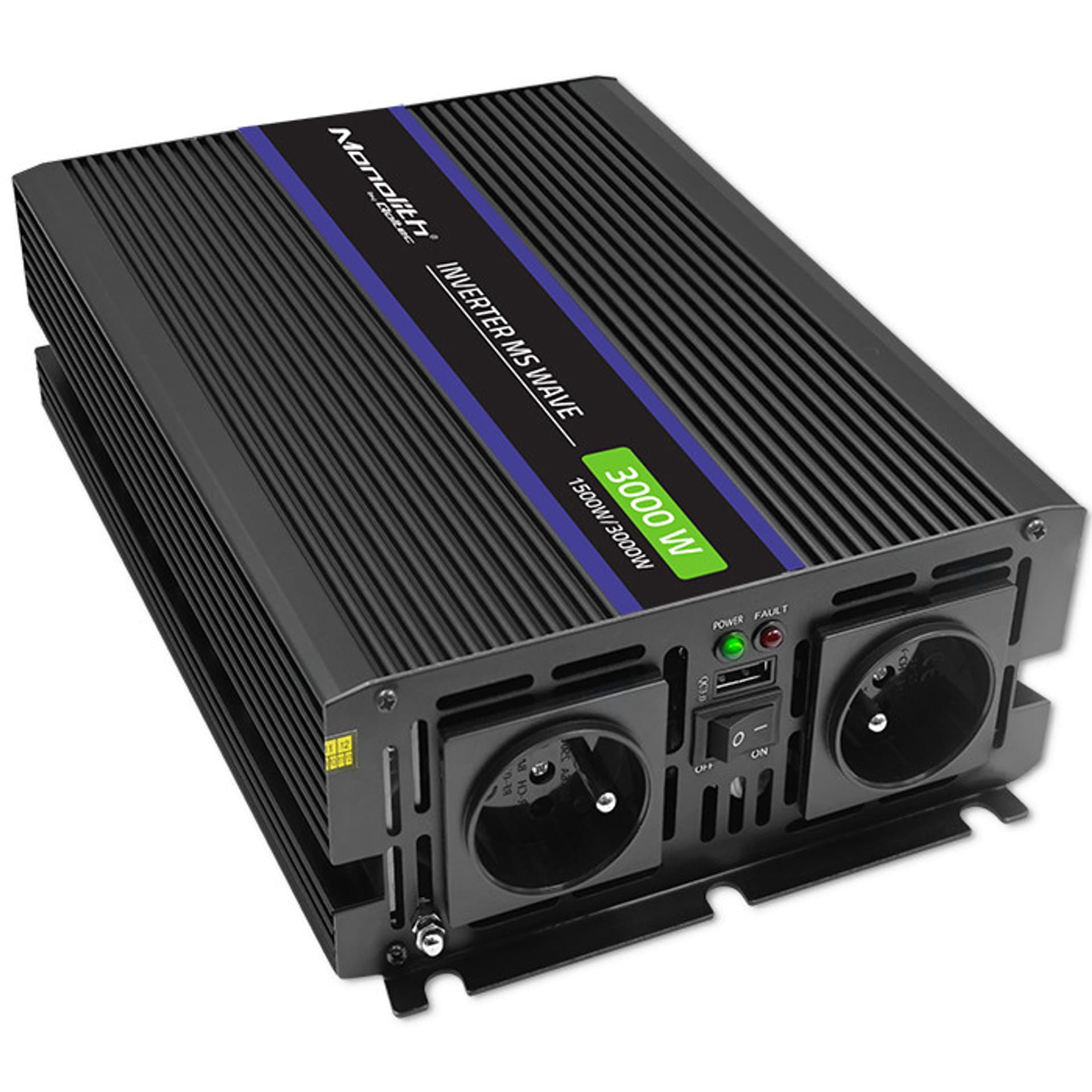 

Qoltec Przetwornica napięcia Monolith 3000 MS Wave | 12V na 230V | 1500/3000W | USB