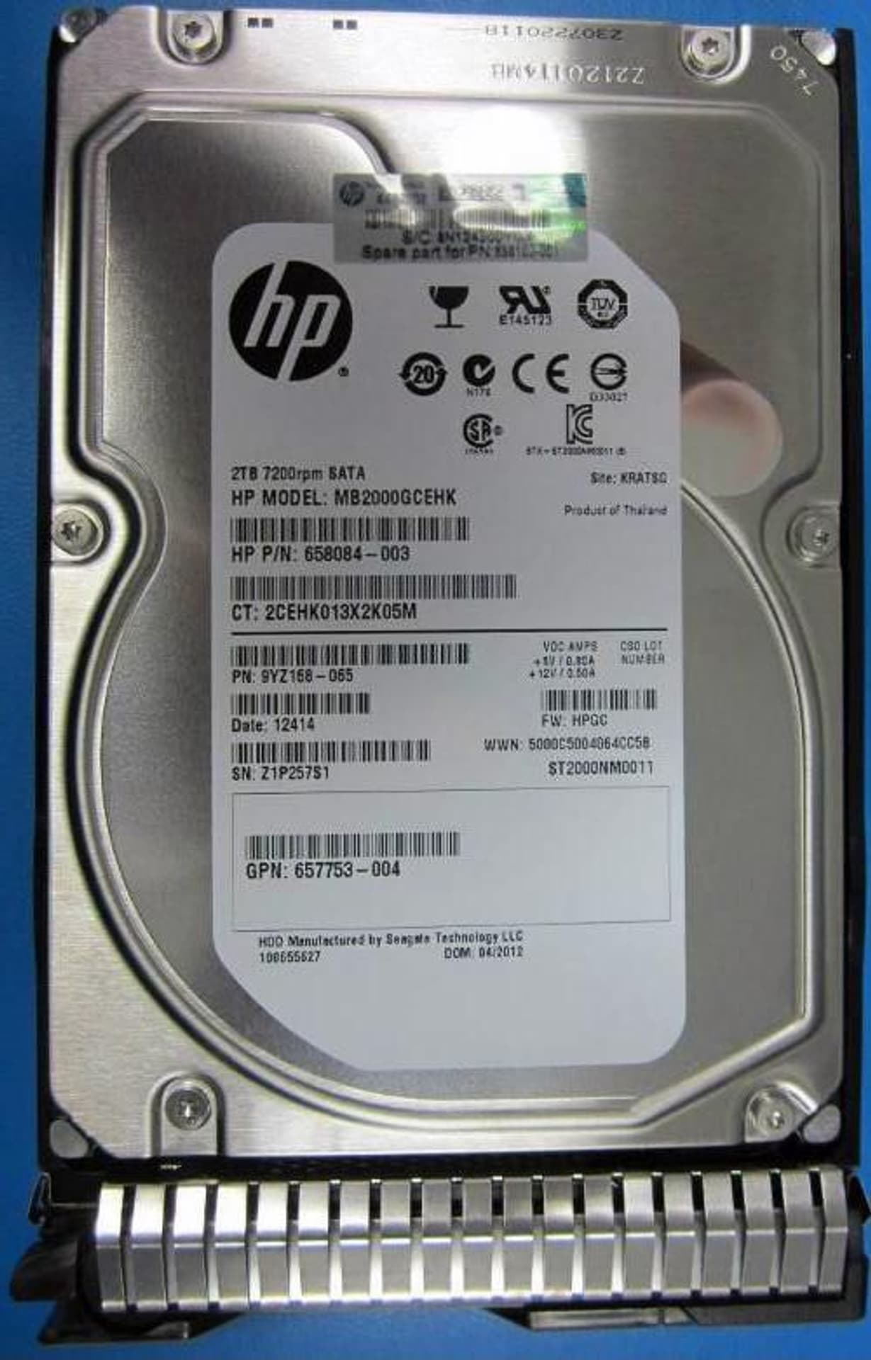 

Hewlett Packard Enterprise HDD 2TB 7.2K SATA 3.5