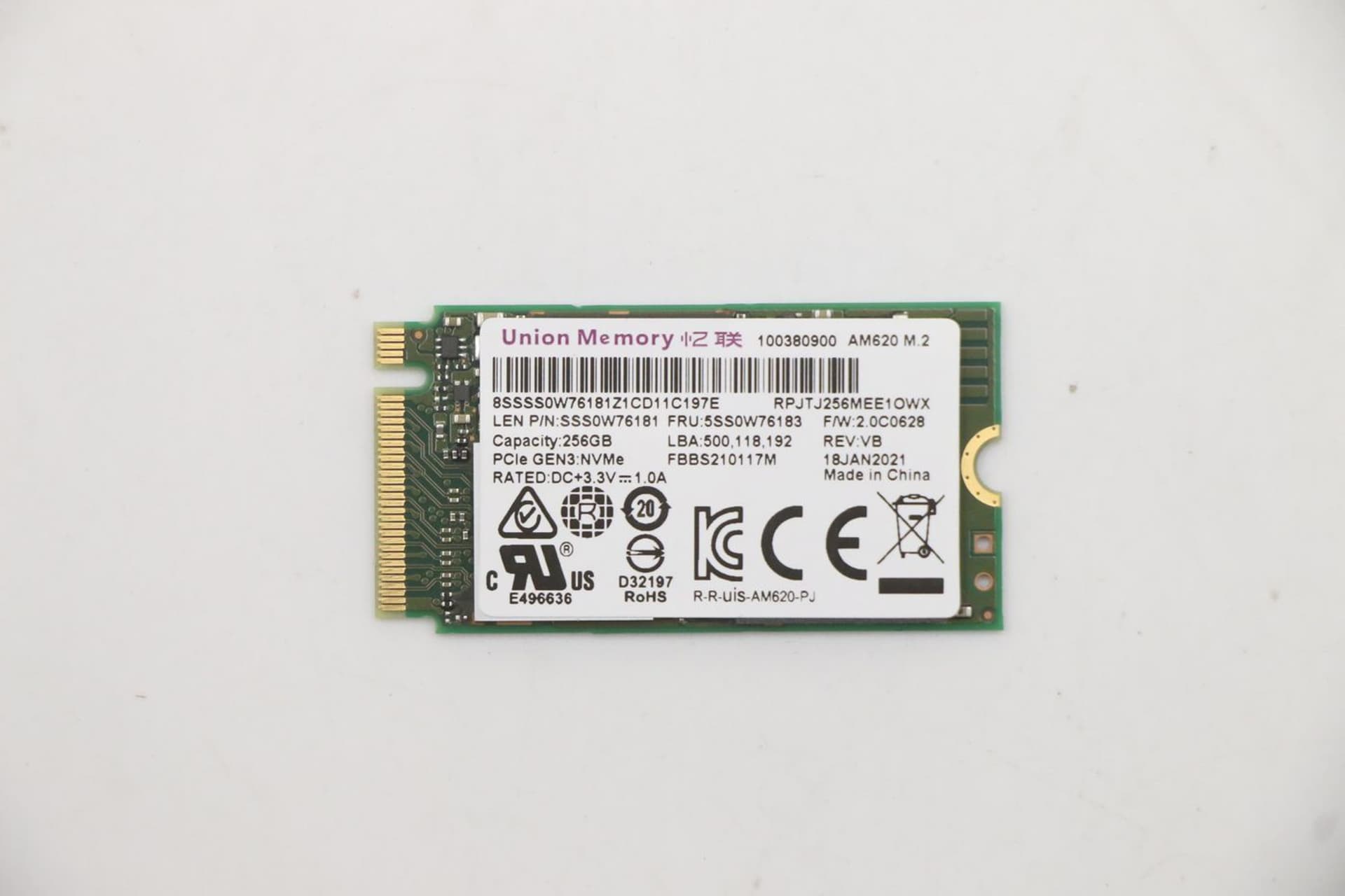 

Lenovo UMIS AM620 256G PCIe 2242 SSD