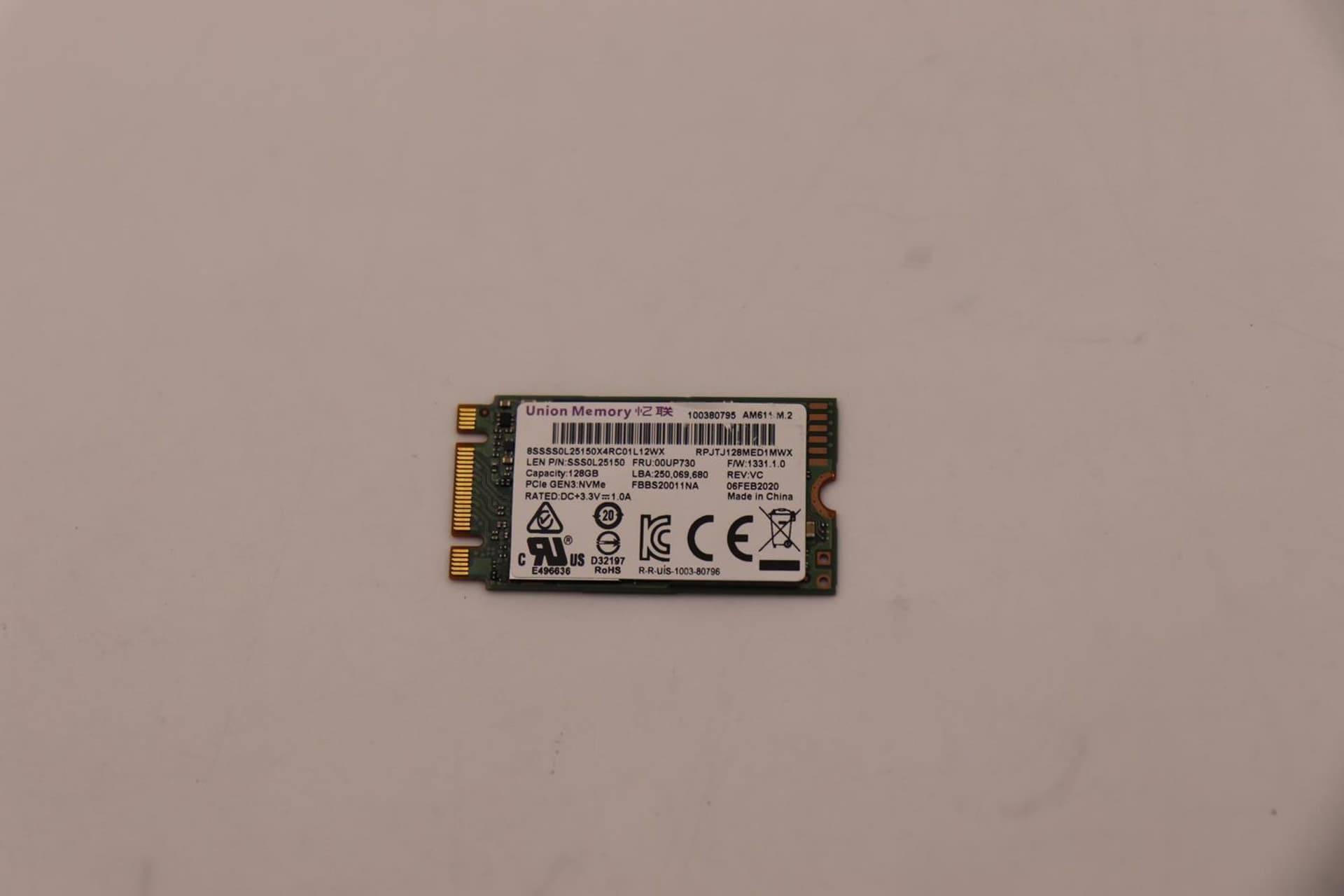 

Lenovo PCIe NVMe SSD 128GB M.2 2242
