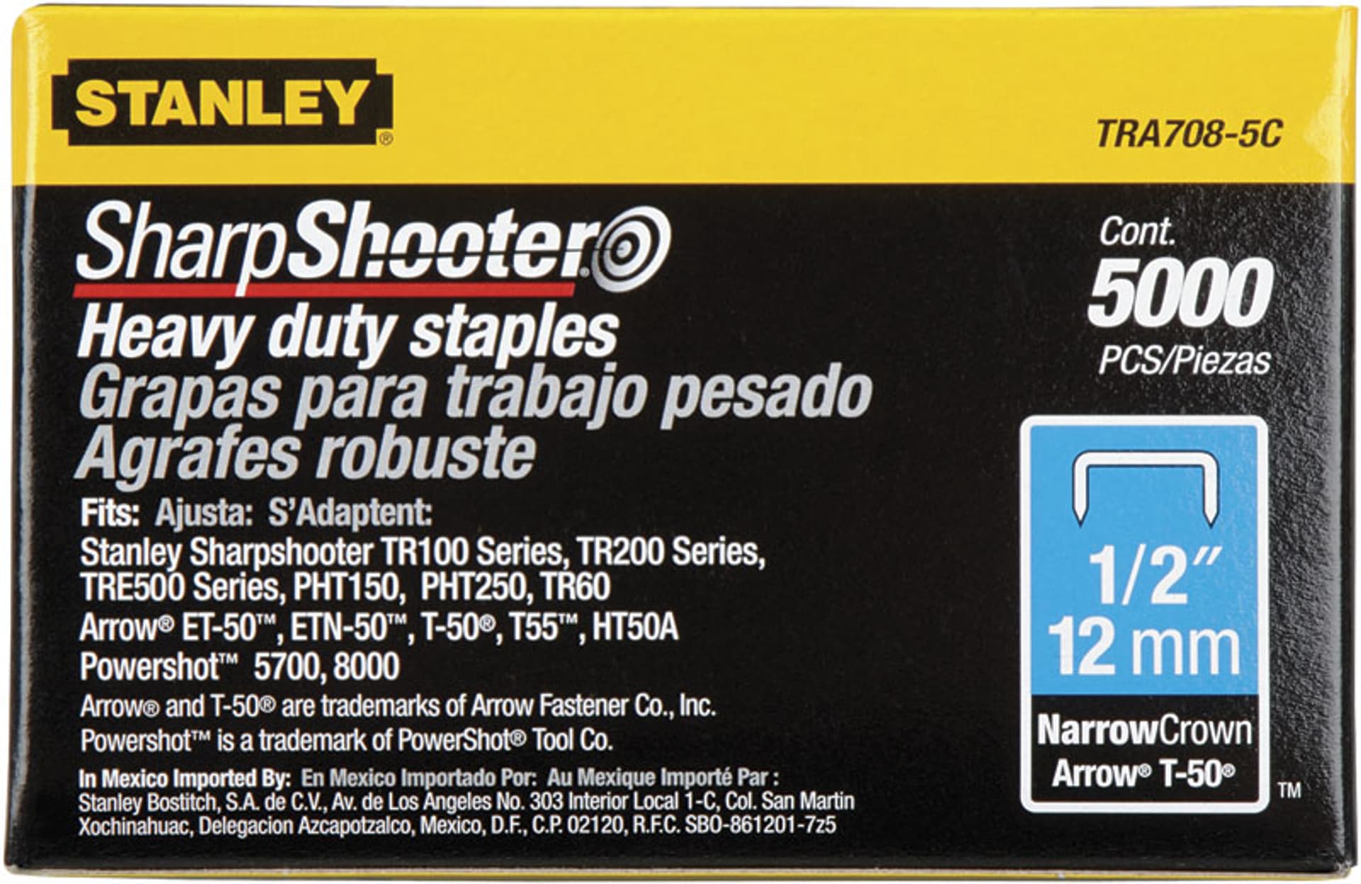 

TRA7055T Zszywka typ G, 4/11/140, 8 mm, 5000 sztuk, Stanley 1-TRA705-5T