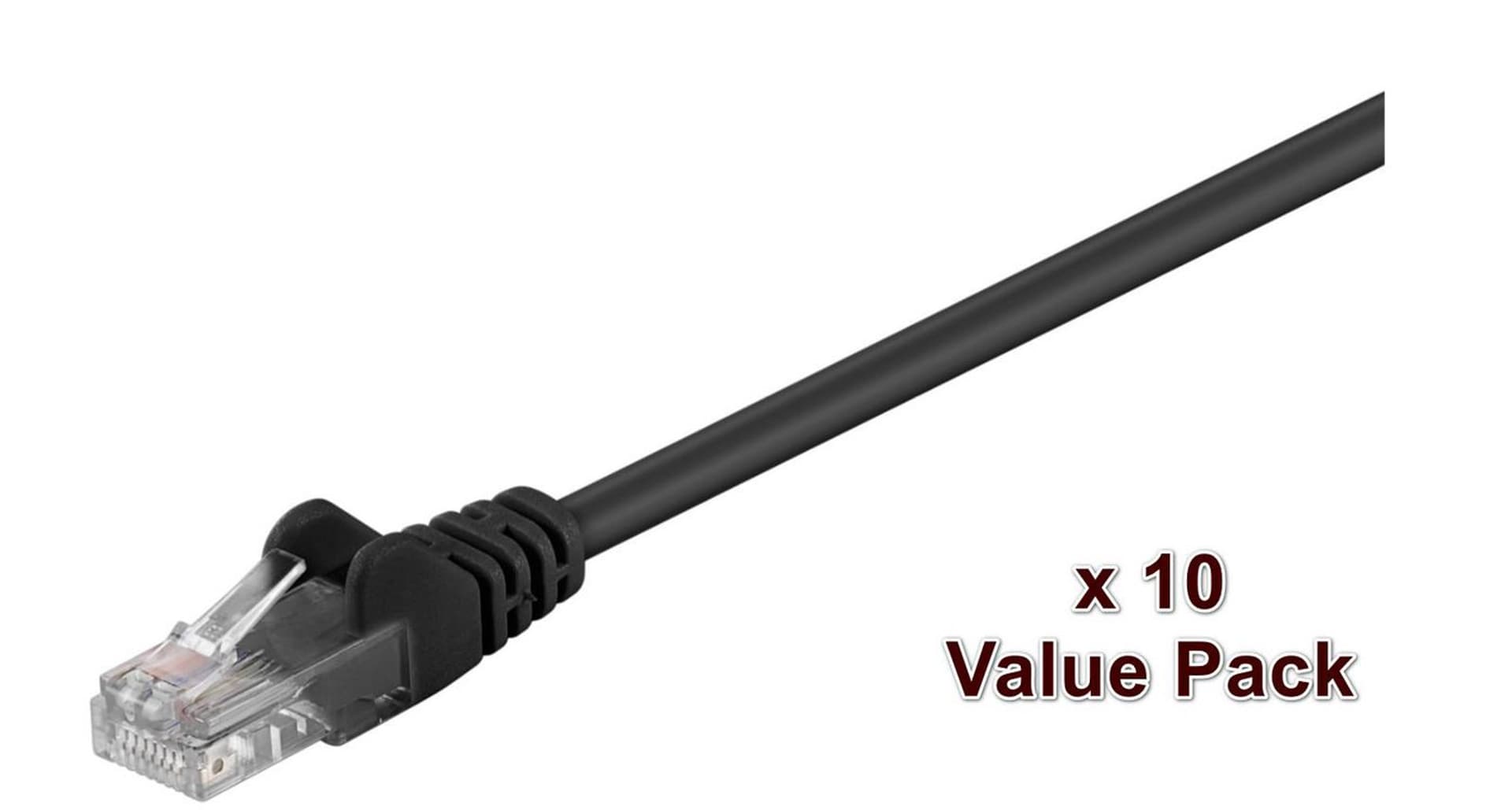 

MicroConnect U/UTP CAT5e 5M Black 10 Pack