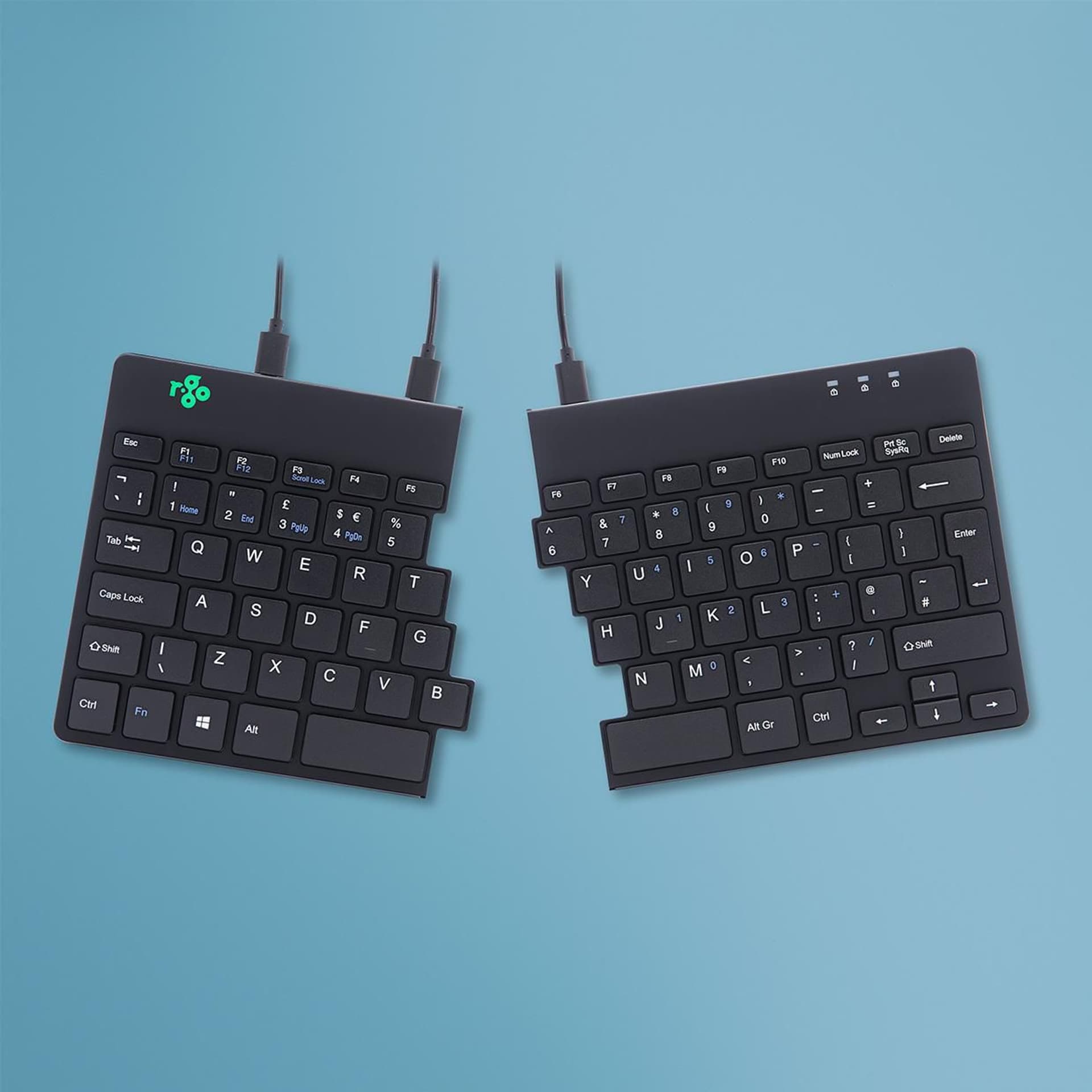 

R-Go Tools Split Keyboard, (UK), black, Uk)/blac