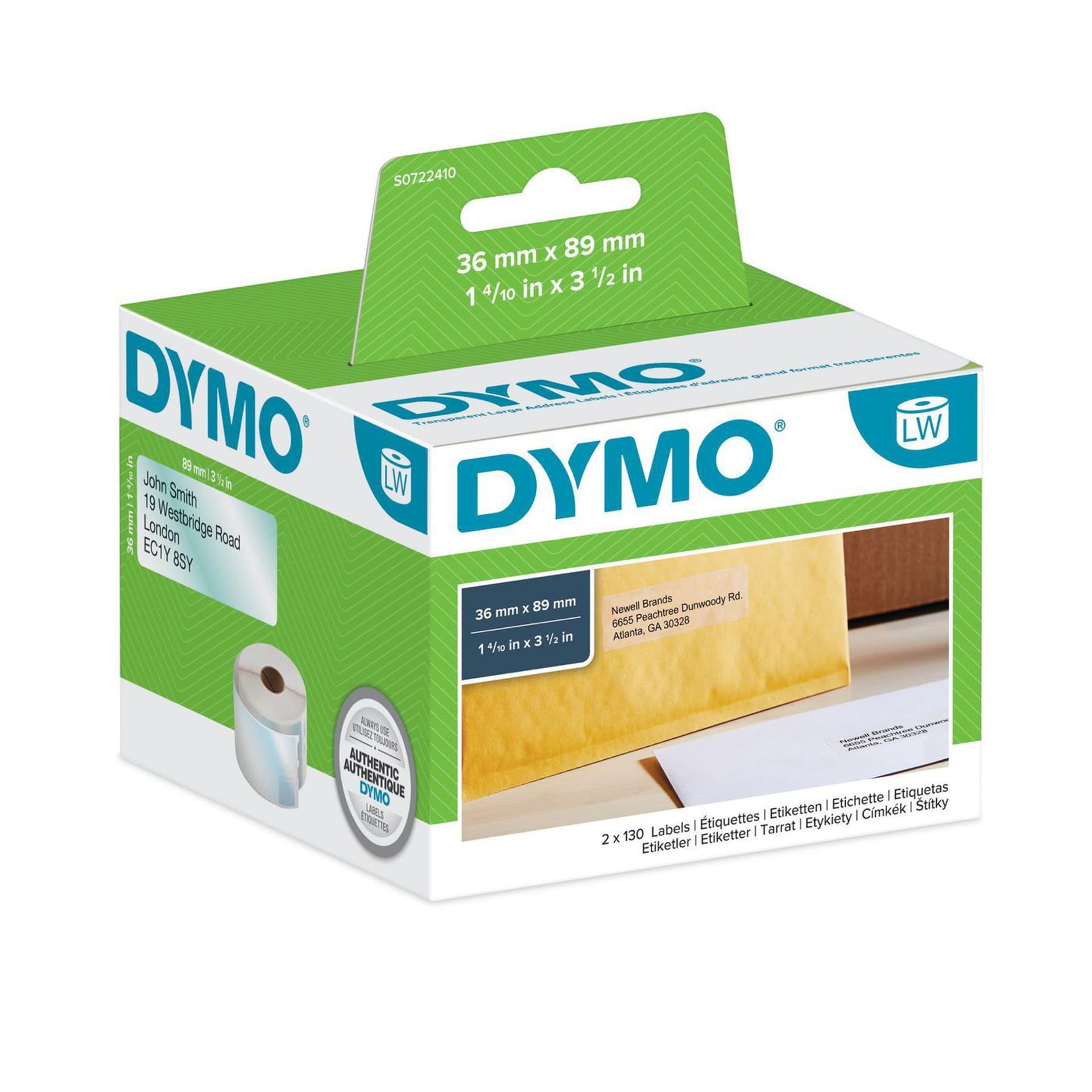 

Etykiety DYMO adresowa 89x36 przezroczysty 99013 S0722410