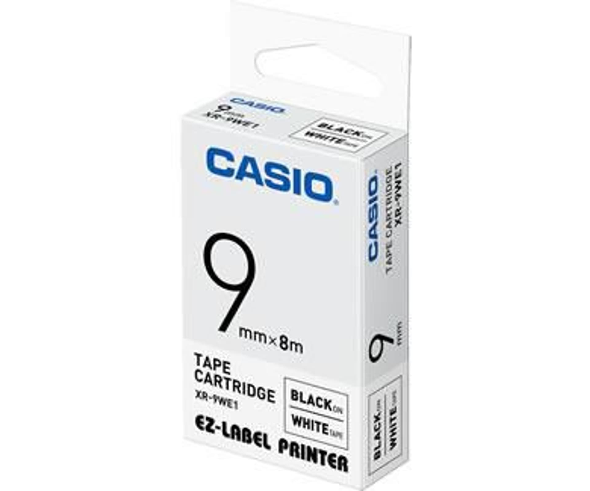 

Casio oryginalny taśma do drukarek etykiet, Casio, XR-9WE1, czarny druk/biały podkład, nielaminowany, 8m, 9mm