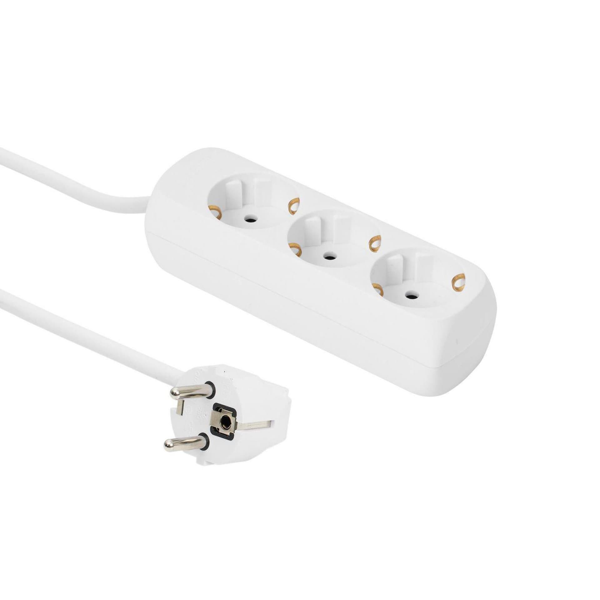 

MicroConnect 3-way Schuko Socket 3M White