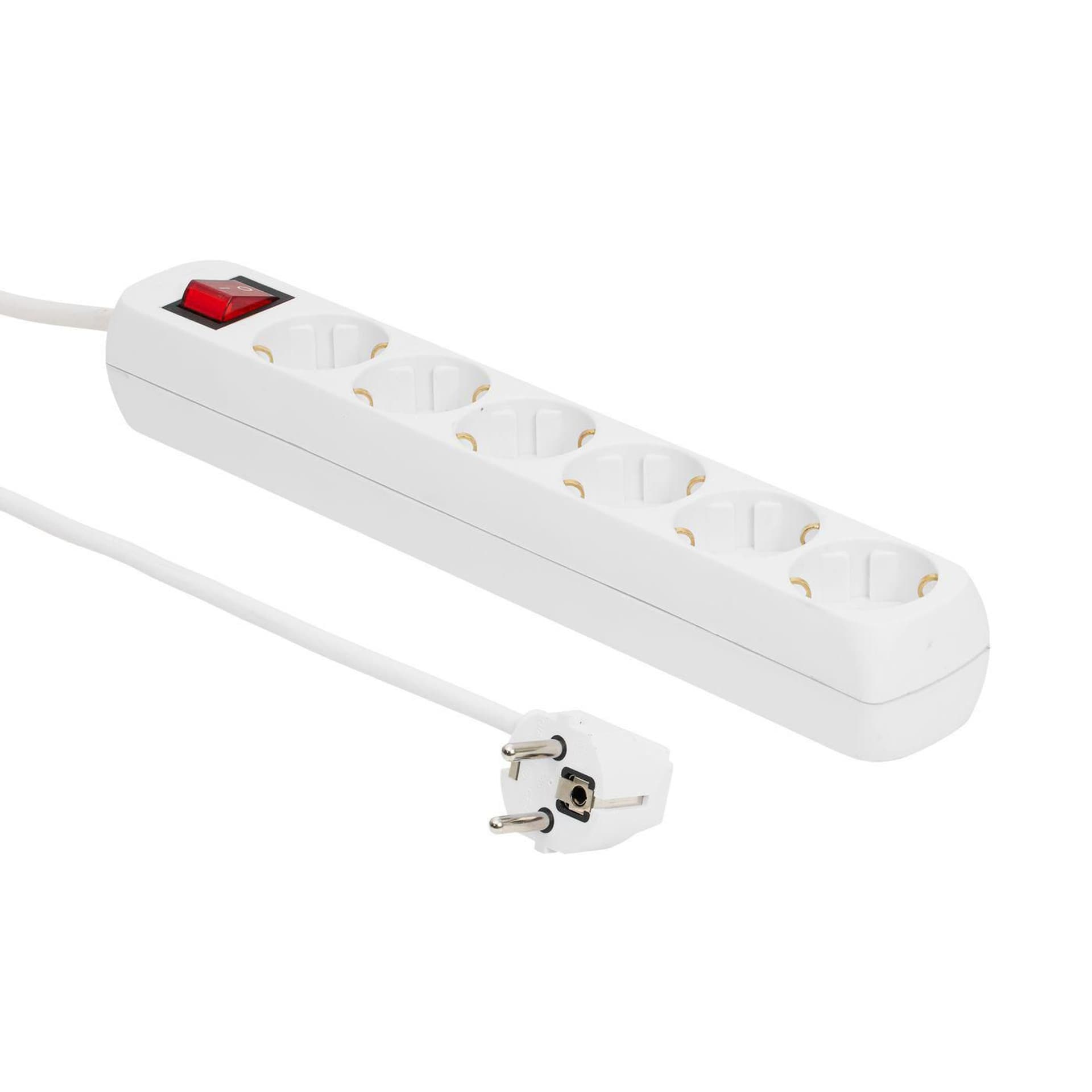 

MicroConnect 6-way Schuko Socket 10M White