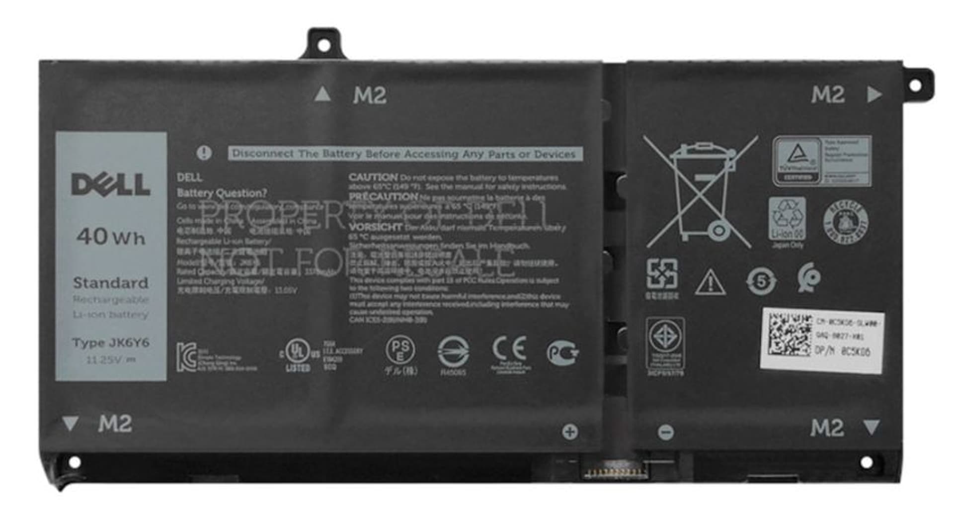 

Dell Battery, 40WHR, 3 Cell,