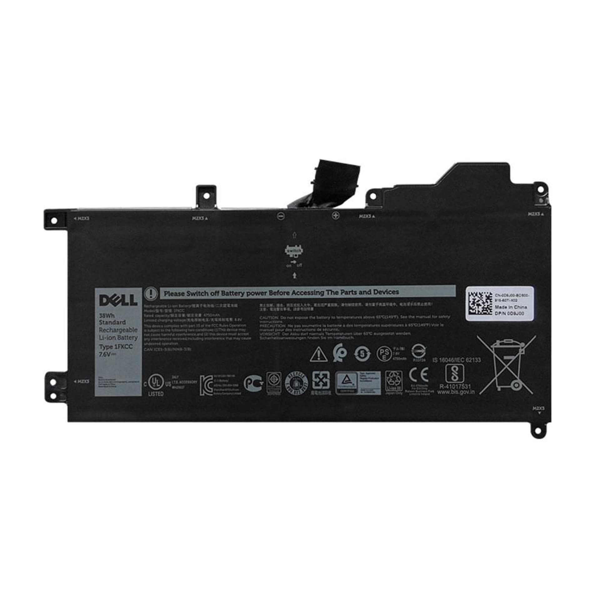 

Dell Battery, 38WHR, 2 Cell, Lithiu