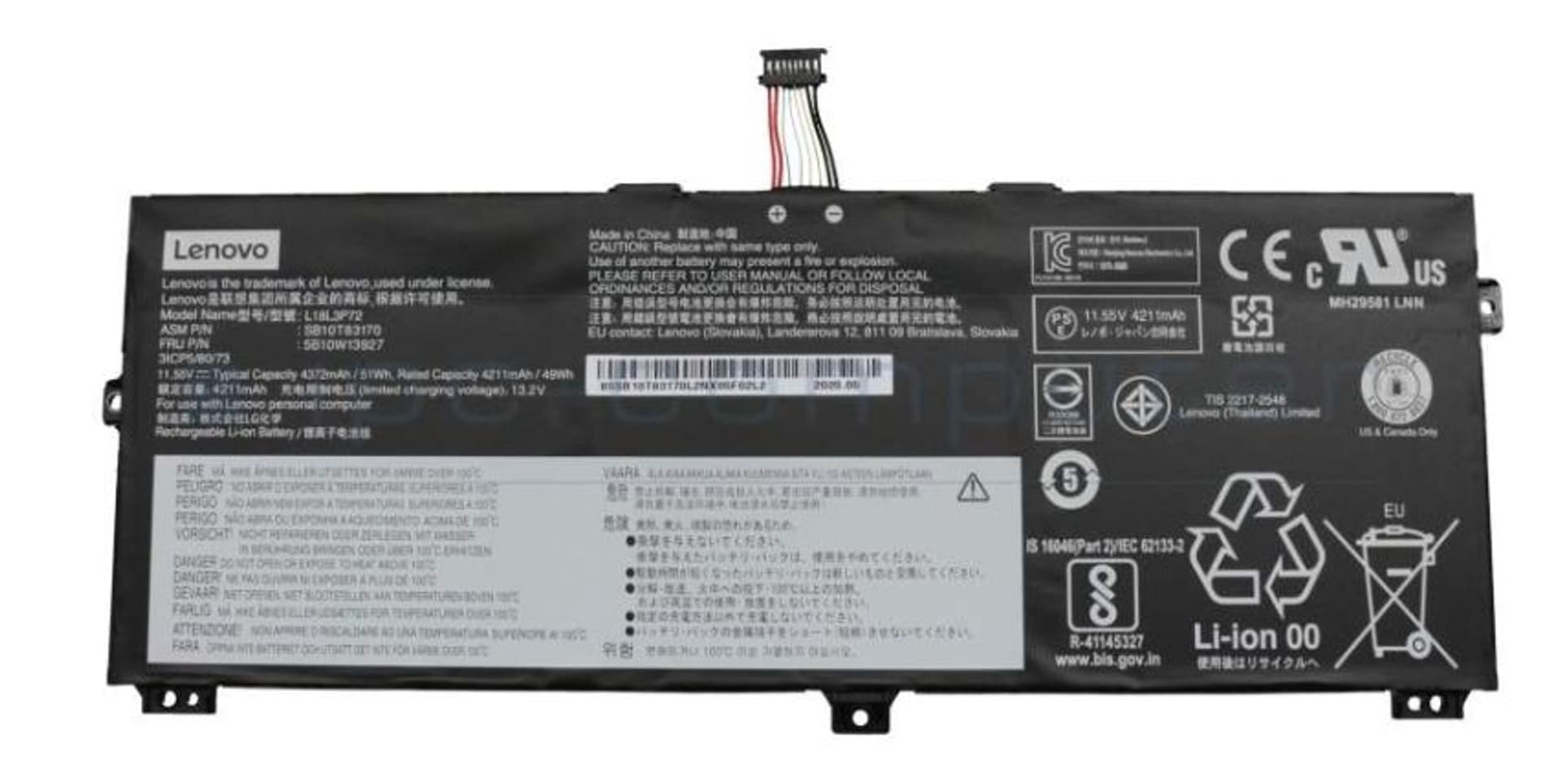 

Lenovo Battery 3c,50Wh,LiIon,SMP(BYD)
