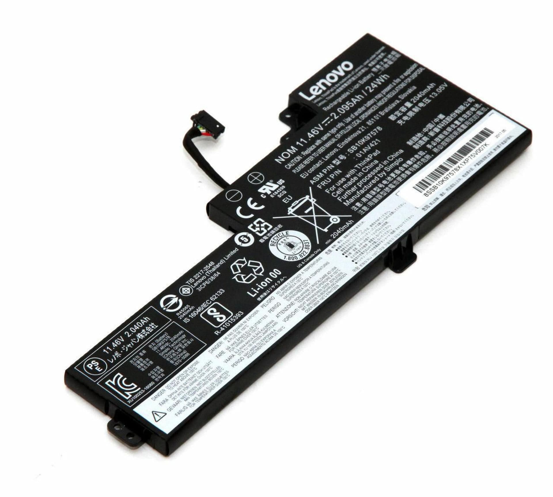 

Lenovo 3cell (3S1P) 24Wh Li-polymer b
