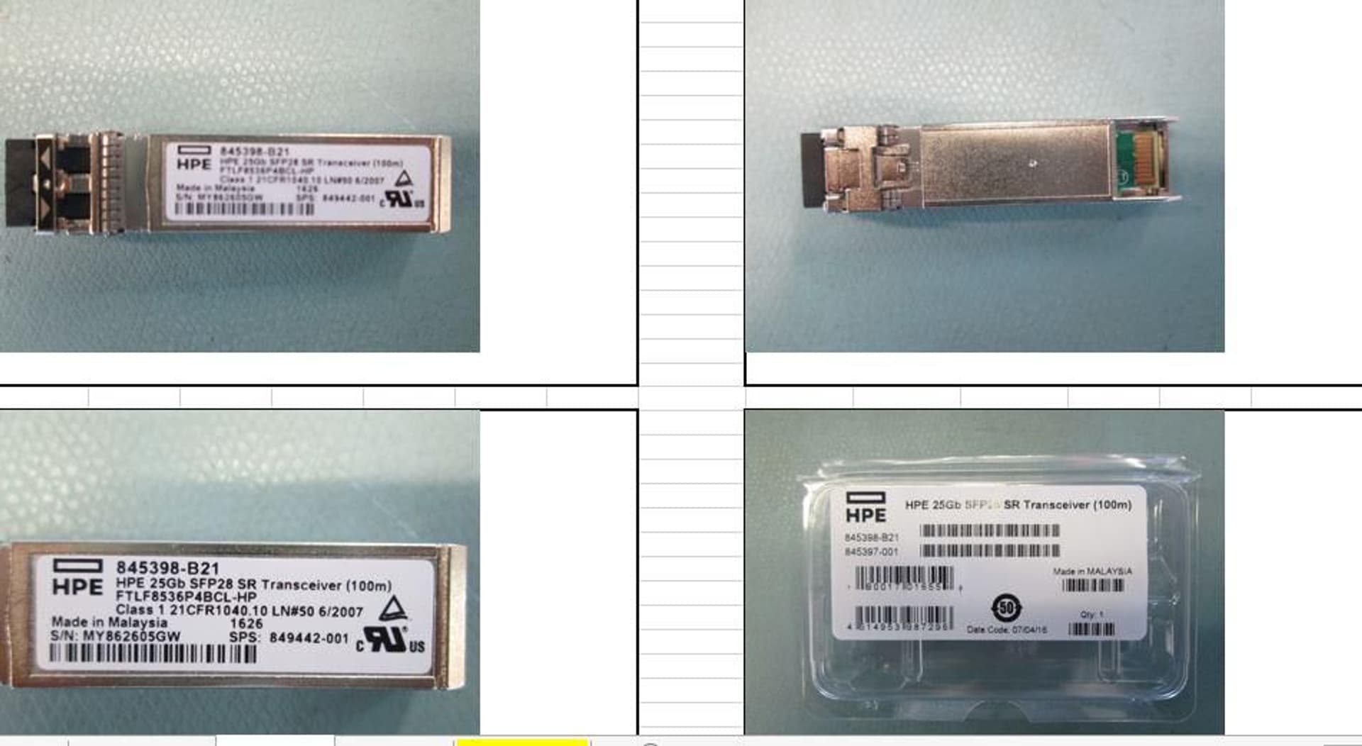 

Hewlett Packard Enterprise SPS-TRANSCEIVER 25GB SFP28