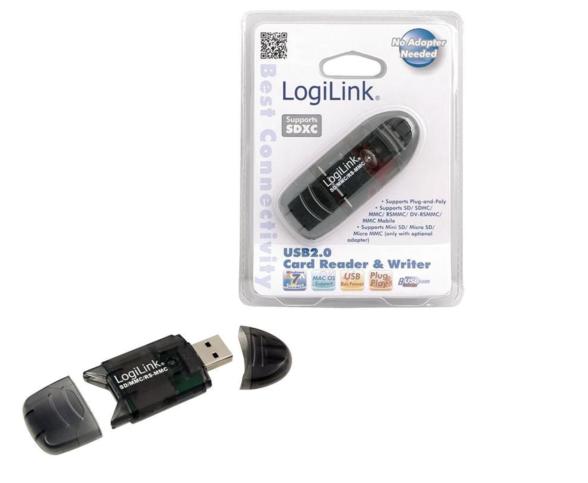 

Logilink Cardreader USB 2.0 Stick zewnętrzny dla MMC, RS-MMC, SD i SD HC