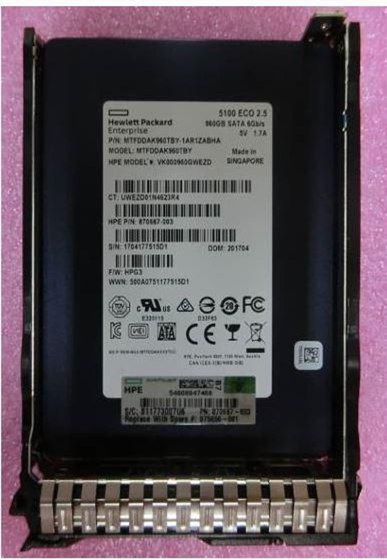 

Hewlett Packard Enterprise 960GB SATA 6G SFF RI DS SSD