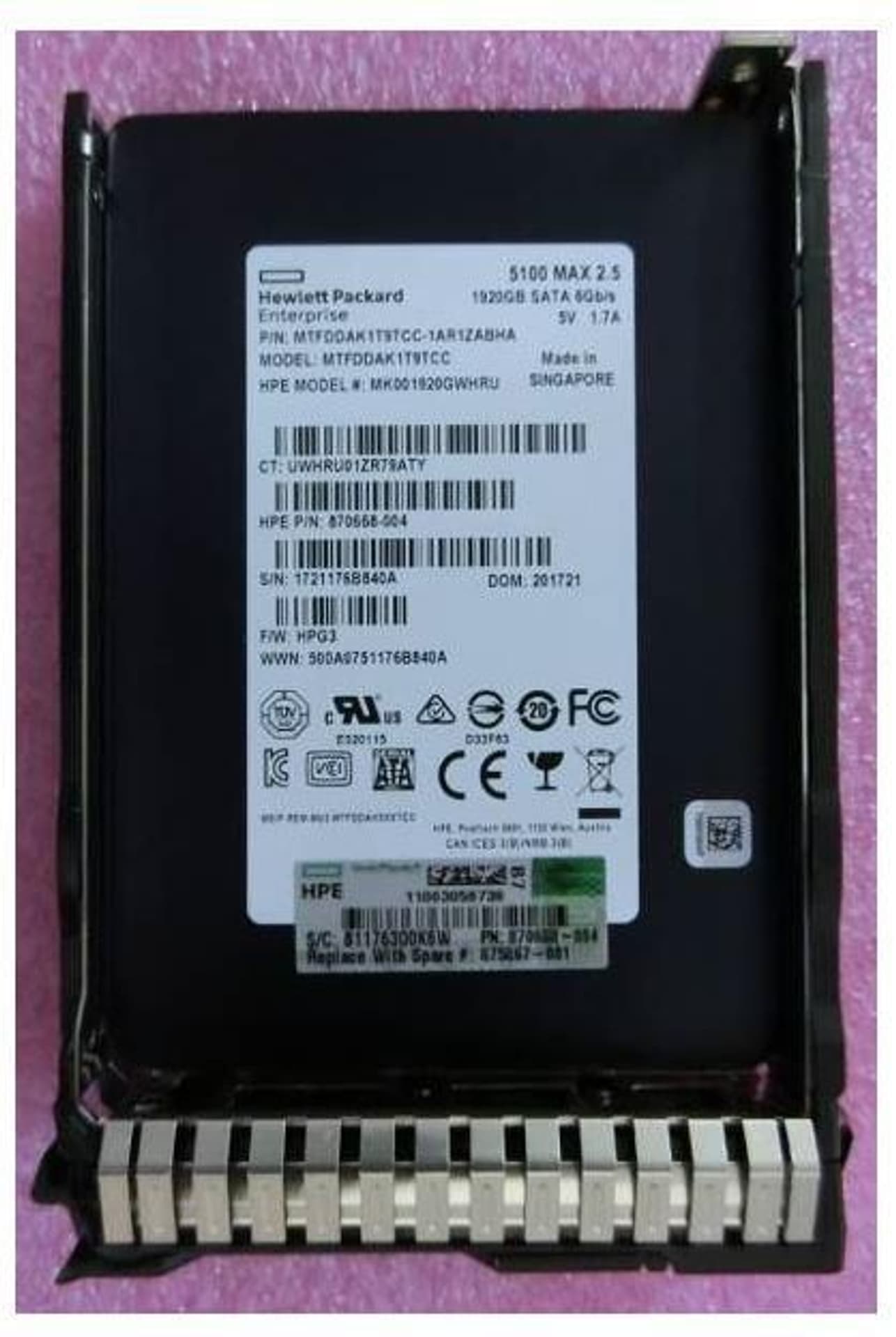 

Hewlett Packard Enterprise SSD 1.92TB 6G SATA MU SFF