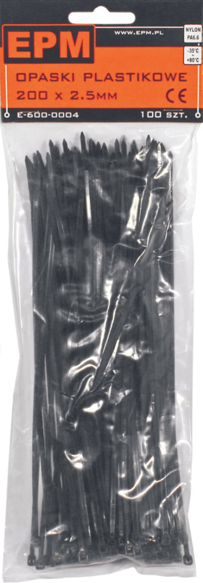

OPASKI PLASTIKOWE PA6.6 100SZT. CZARNE 300*3.6