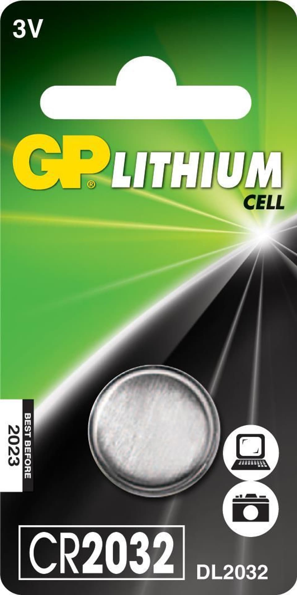 

Bateria litowa, CR2032, 3V, GP, blistr, 1-pack