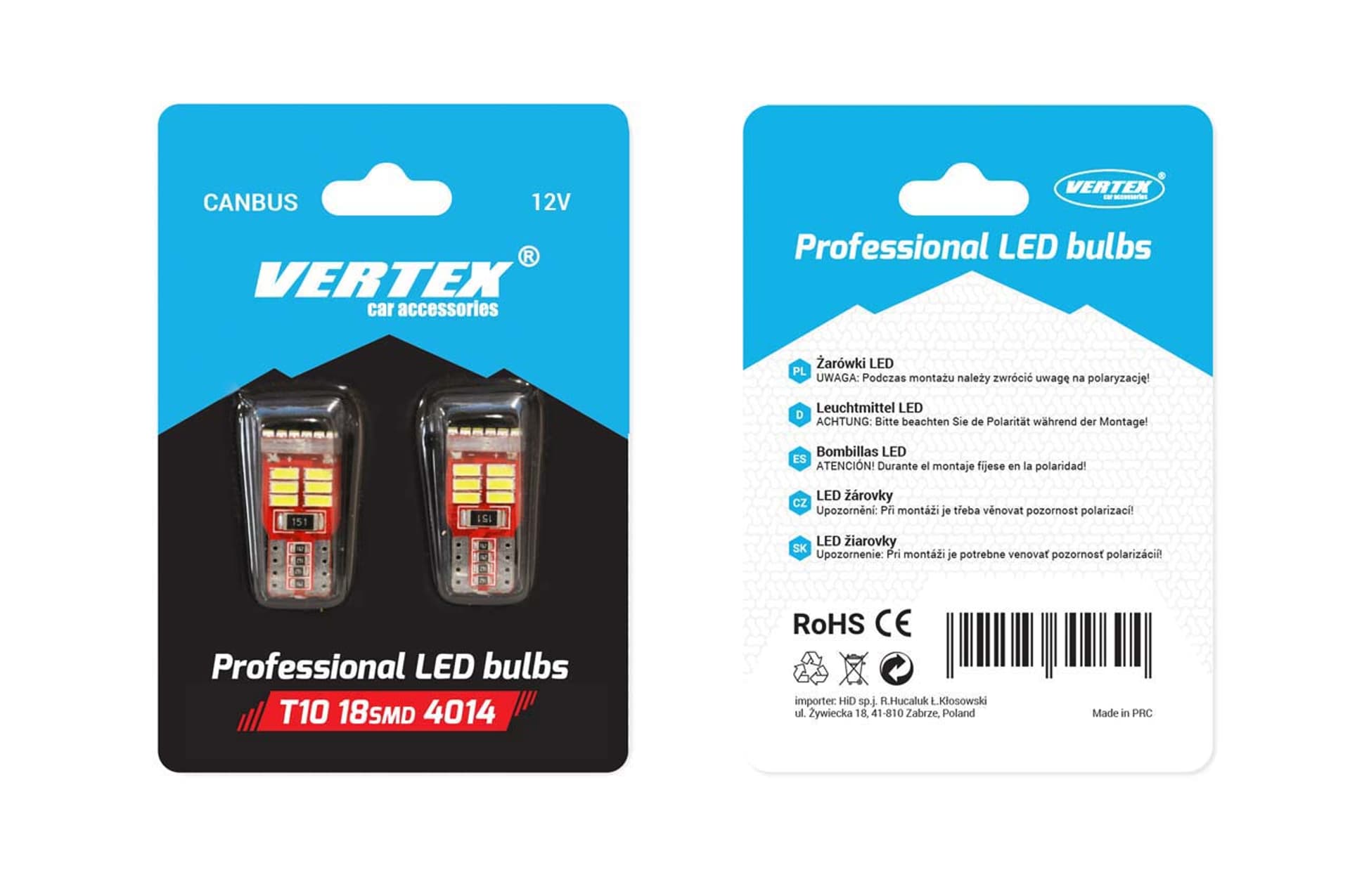 

Led canbus 18smd 4014 t10e (w5w) white 12v, W5w) white 12