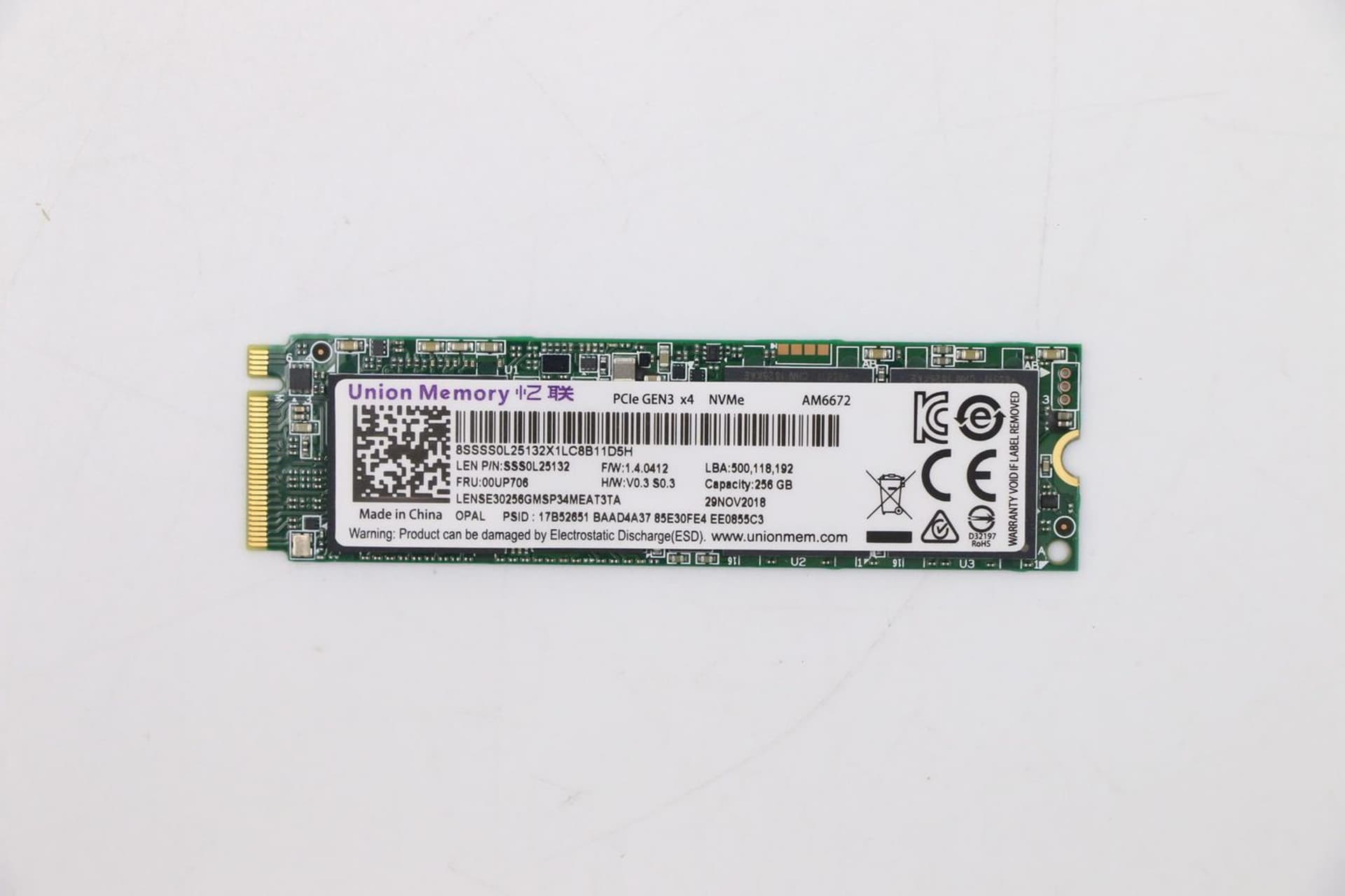 

Lenovo 256G PCIe 3x4