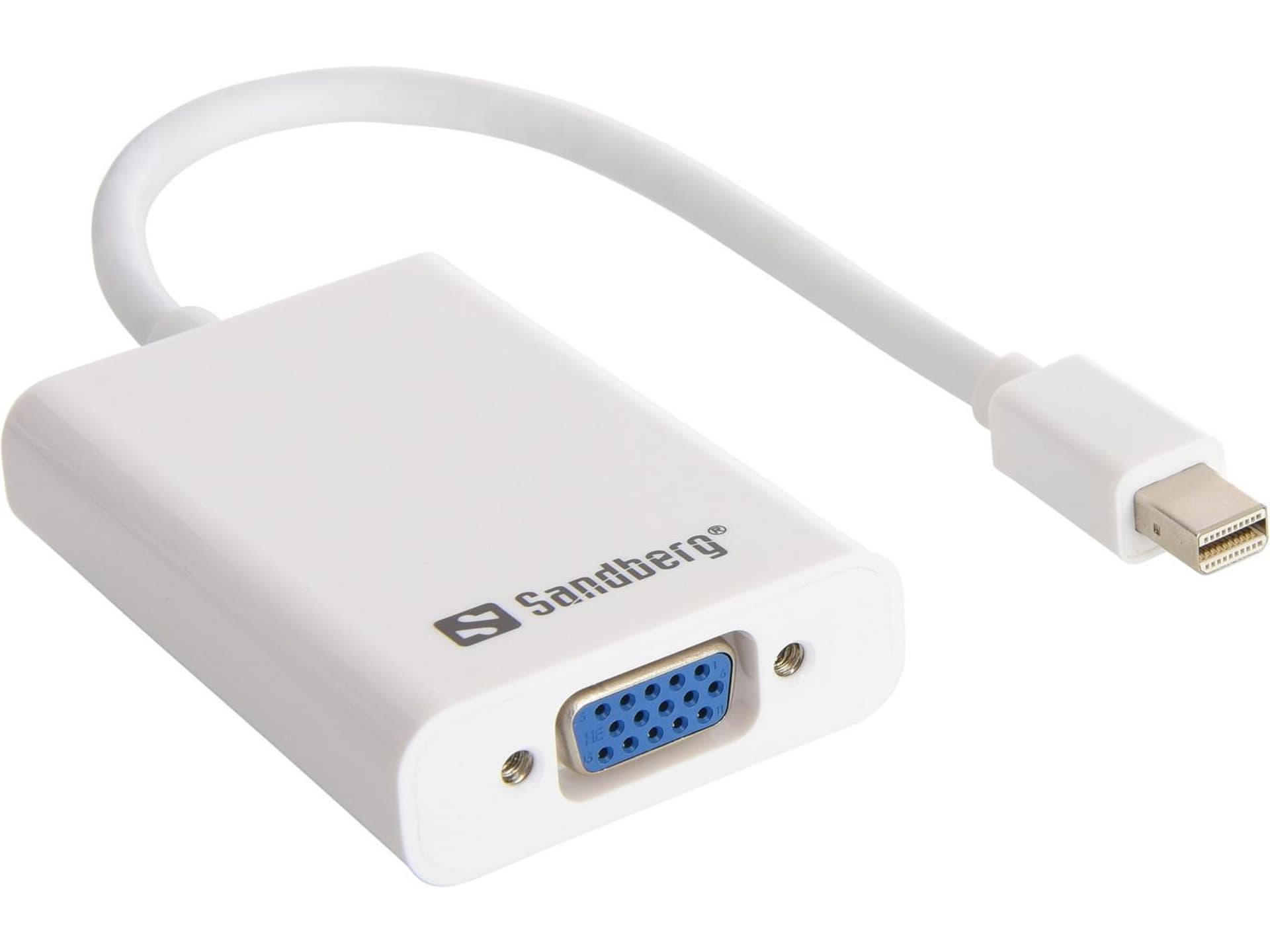 

Adapter SANDBERG 509-05 Mini DisplayPort (wtyk) - VGA (gniazdo) + 3.5 audio, Gniazdo) + 3.5 audi