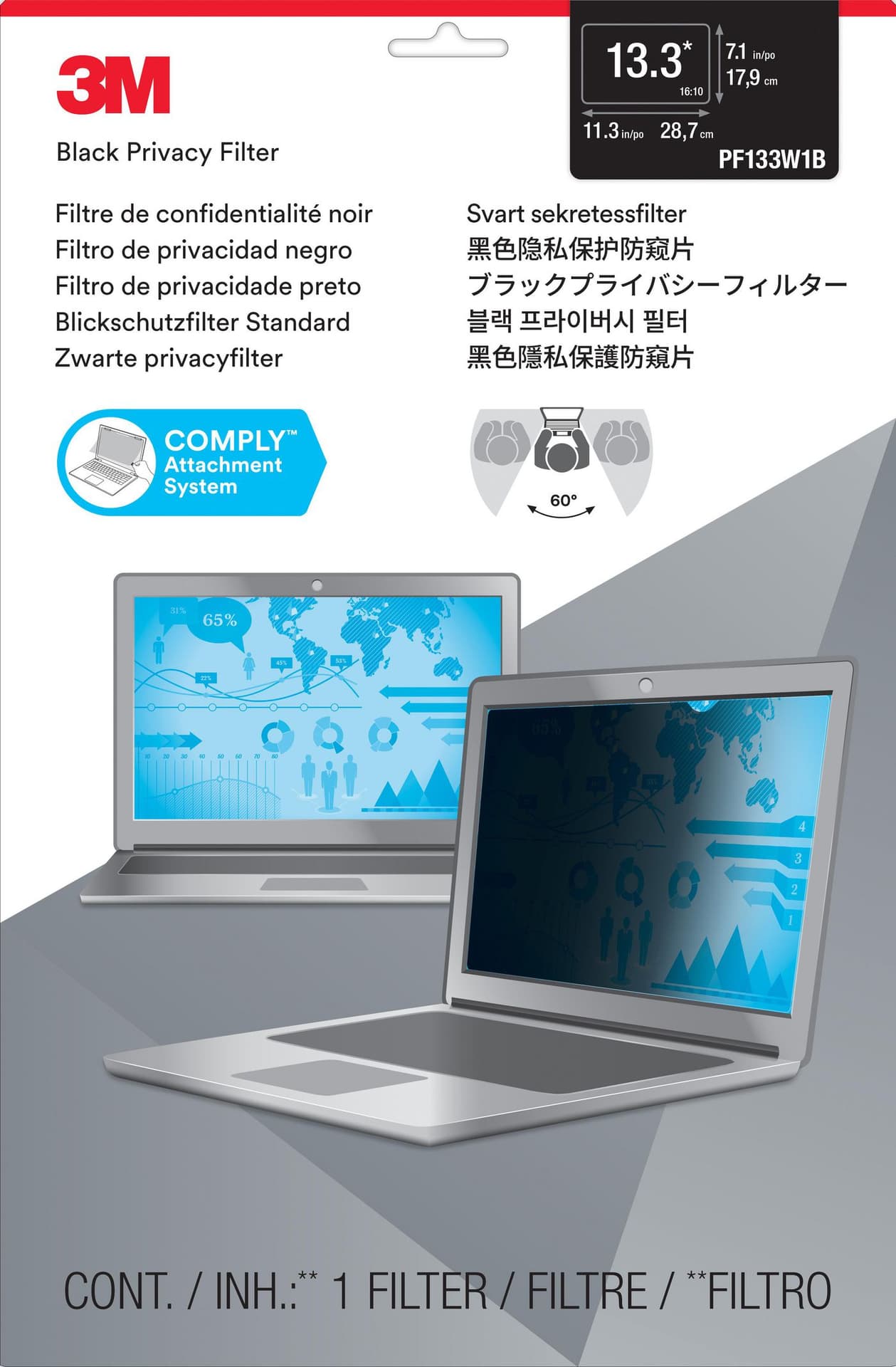 

3M Privacy Filter 13.3" Widescr