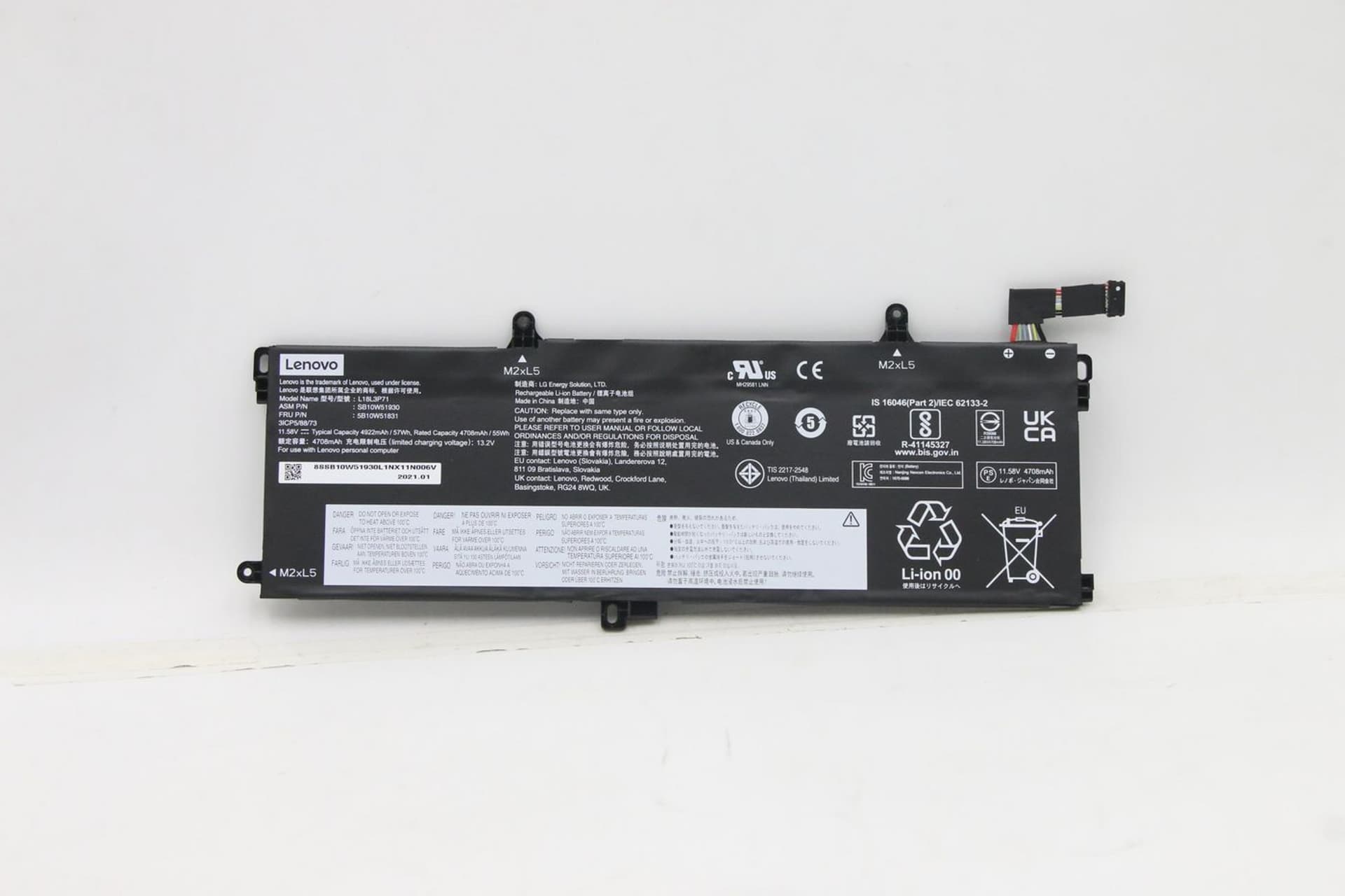 

Lenovo Internal, 3c, 57Wh, LiIon, LGC