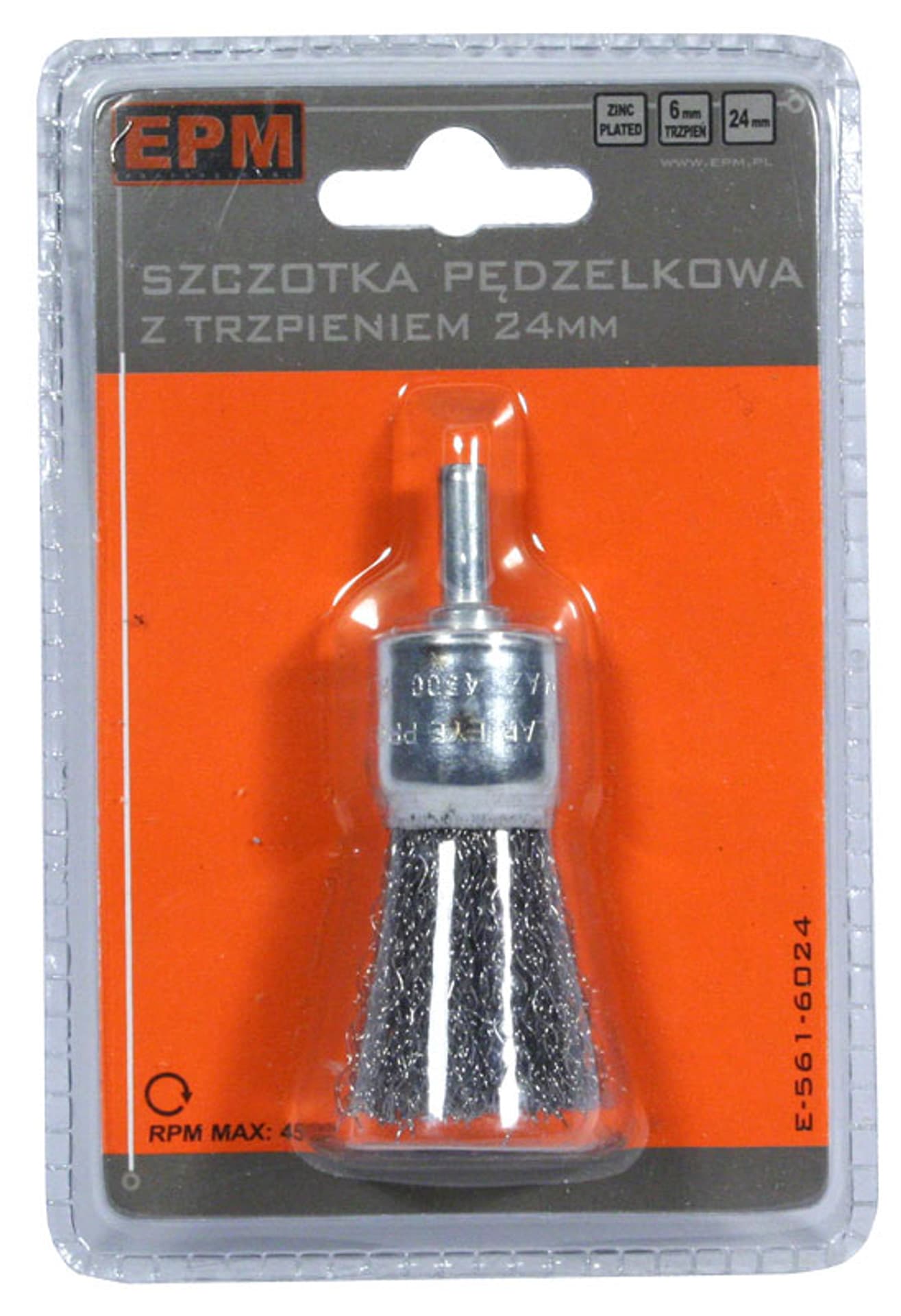 

SZCZOTKA PĘDZELKOWA Z TRZPIENIEM 24MM ZN