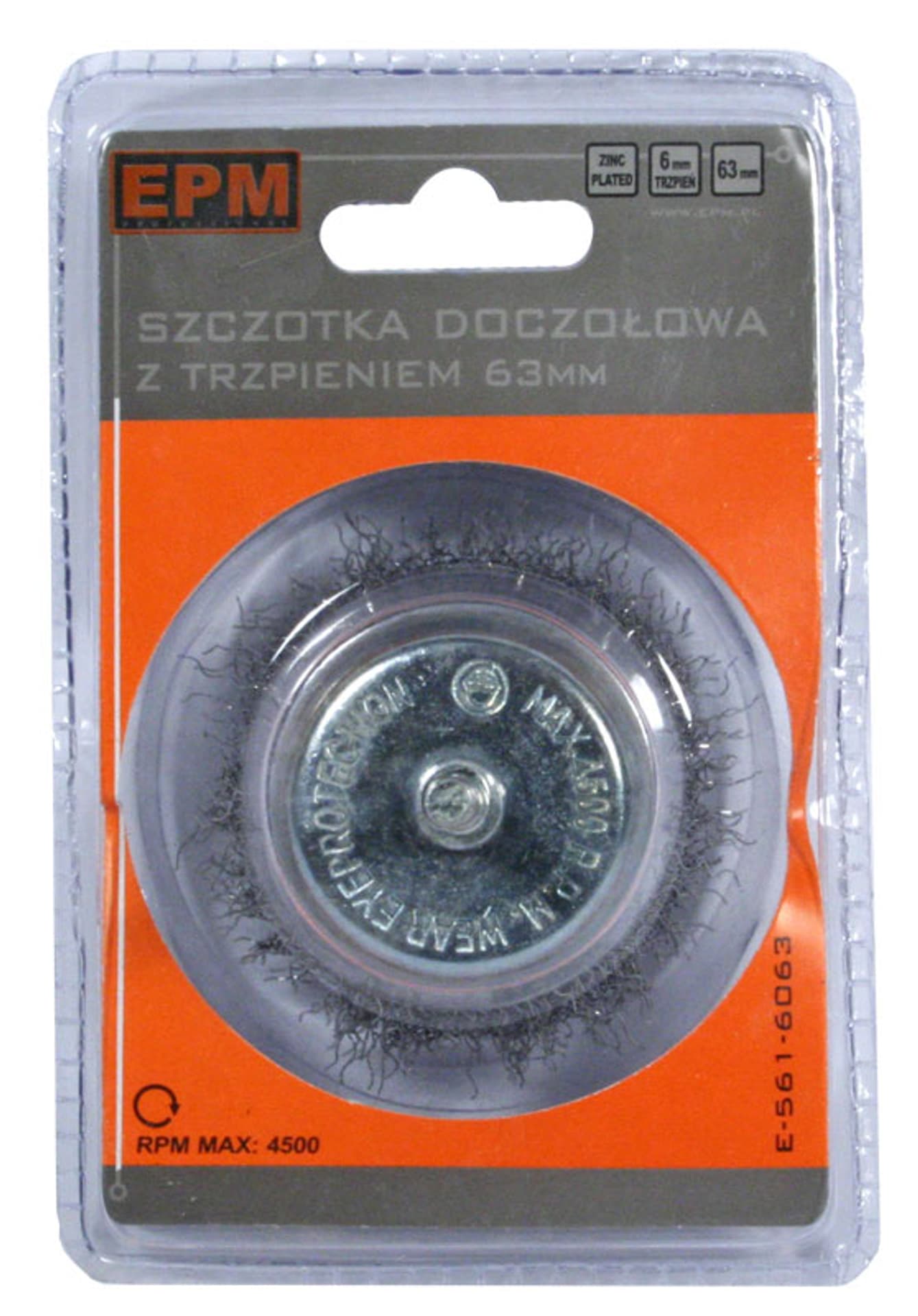 

SZCZOTKA DOCZOŁOWA Z TRZPIENIEM 75MM ZN