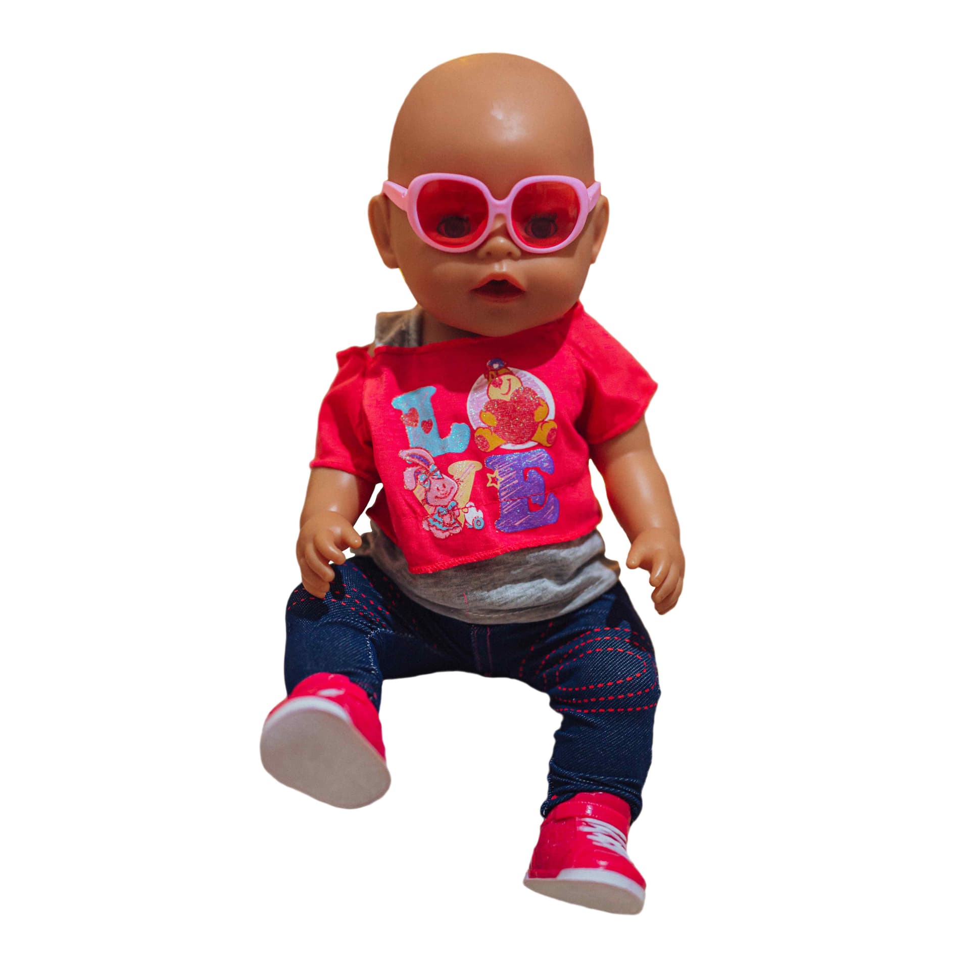 

WOOPIE Modne Ubranko dla Lalki LOVE Okulary Buciki 43-46 cm