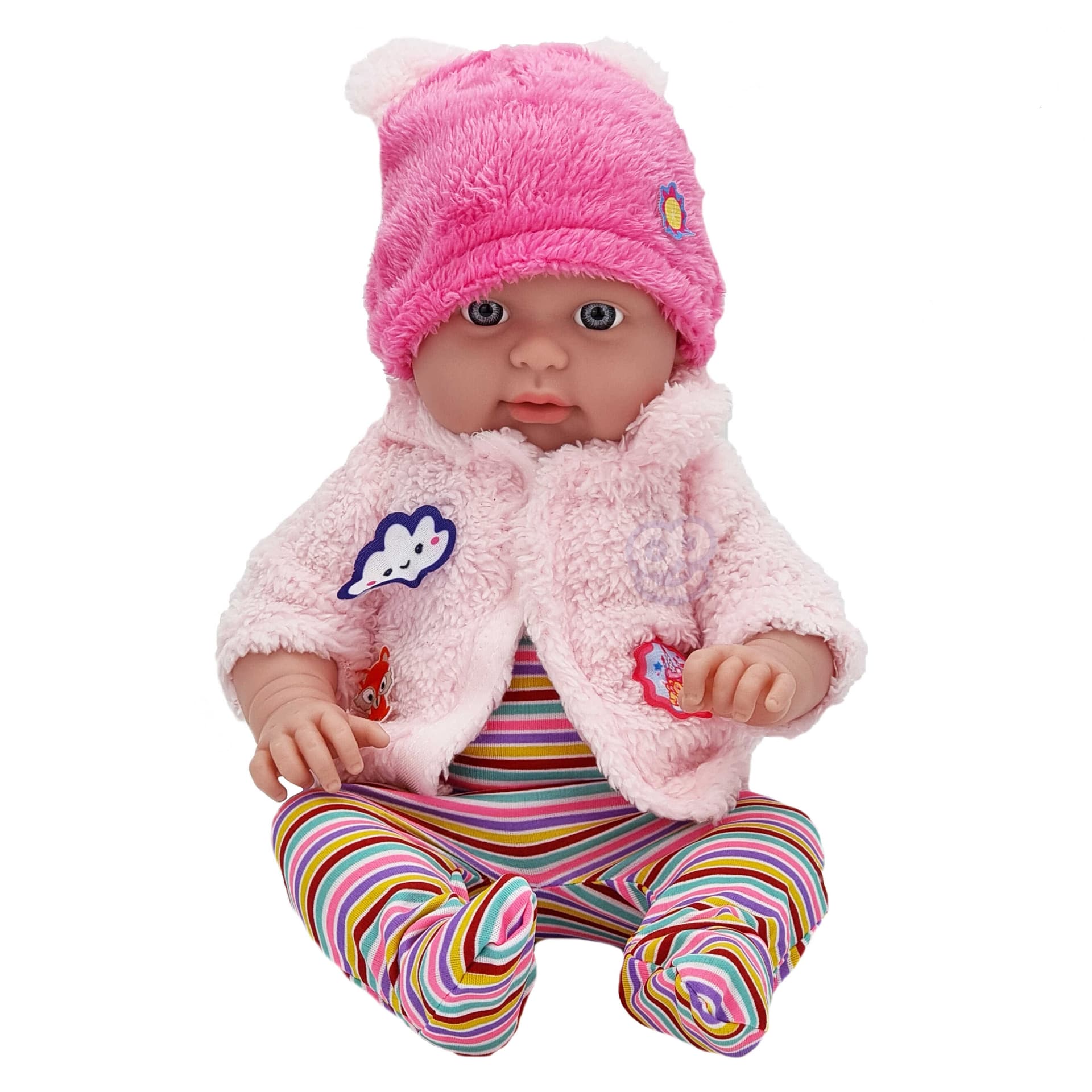 

WOOPIE Ubranko dla Lalki Zestaw Kurteczka Baranek Czapeczka + Body 43-46 cm