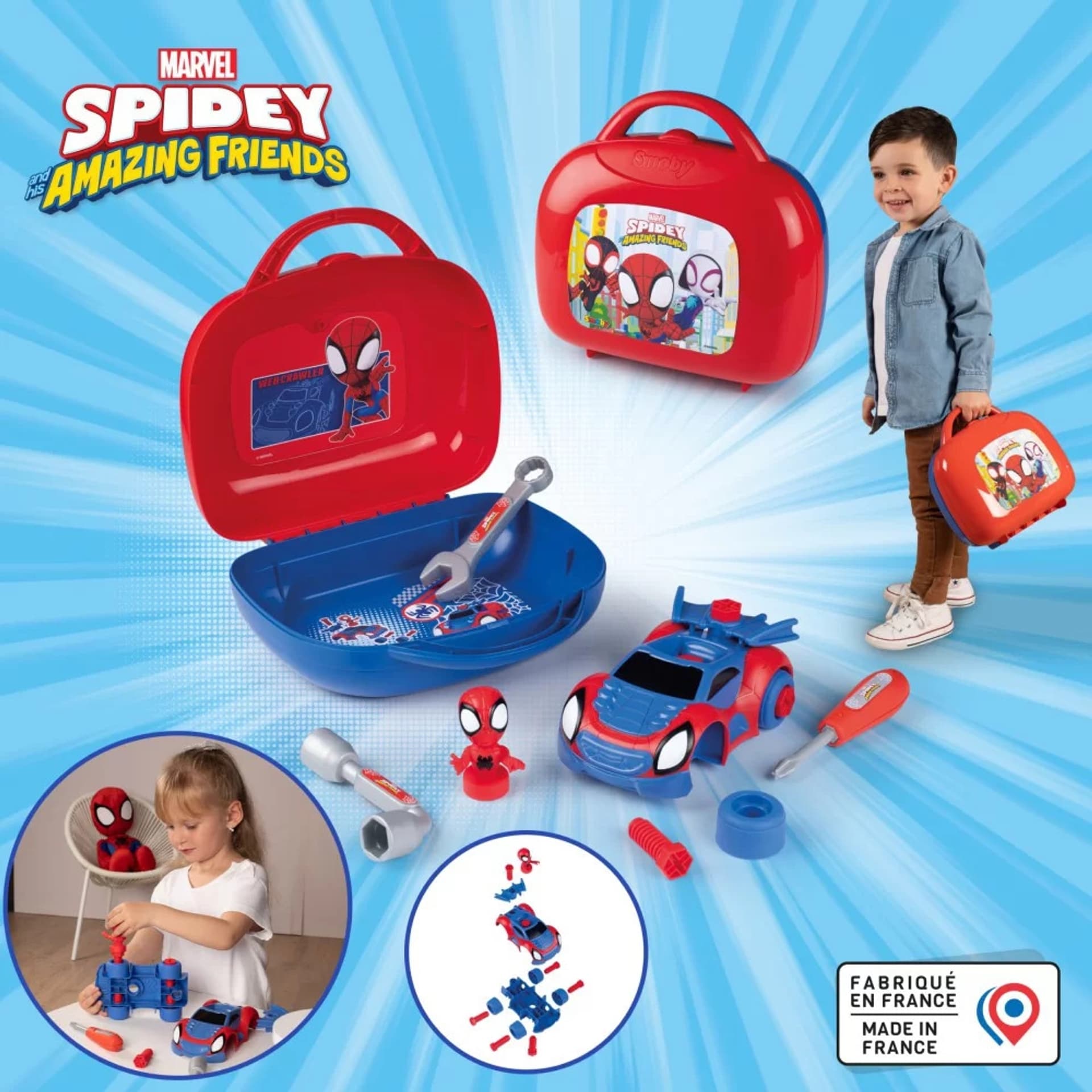

Smoby Walizka z Narzędziami Spidey Samochód do Skręcania