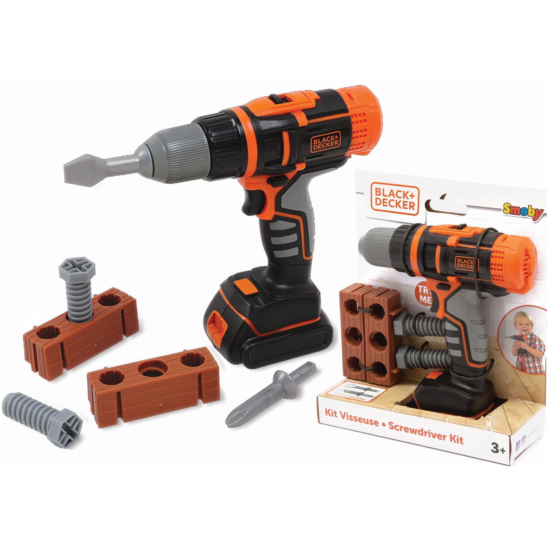 

SMOBY Black&Decker Elektroniczna Wiertarko-wkrętarka z Cegiełką