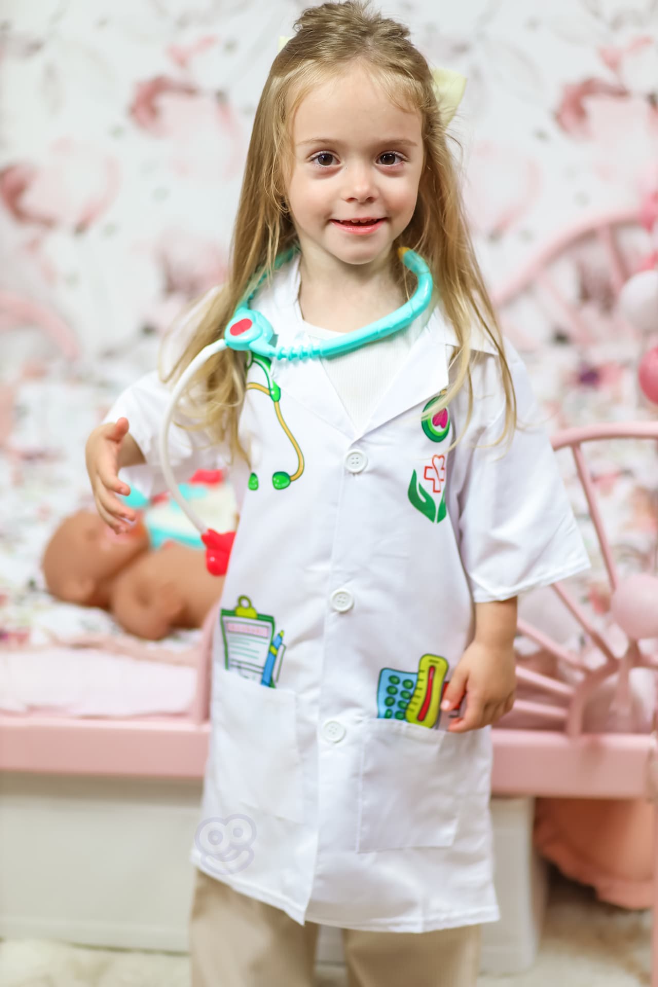 

WOOPIE Strój Fartuch Lekarza Doktora Ubranko dla Dzieci do ok. 120 cm