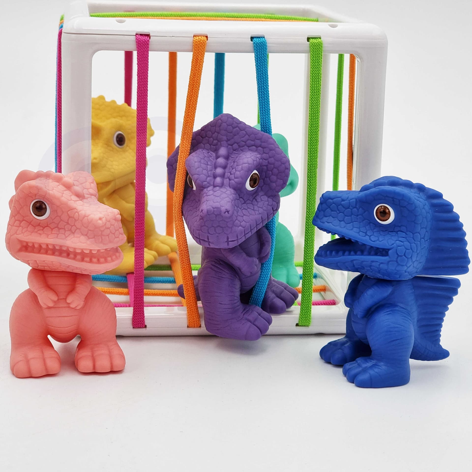 

WOOPIE Elastyczna Kostka Sensoryczna Sorter dla Dzieci Kolorowe Dinozaury 6 el.