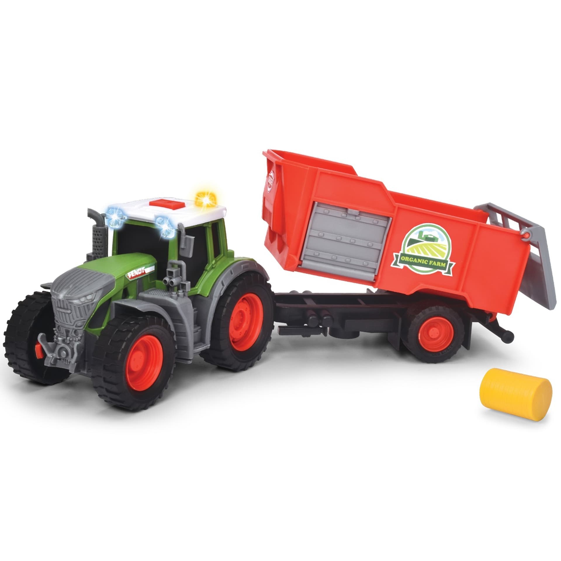 

DICKIE Farm Traktor Fendt z przyczepką 26cm Bela Siana
