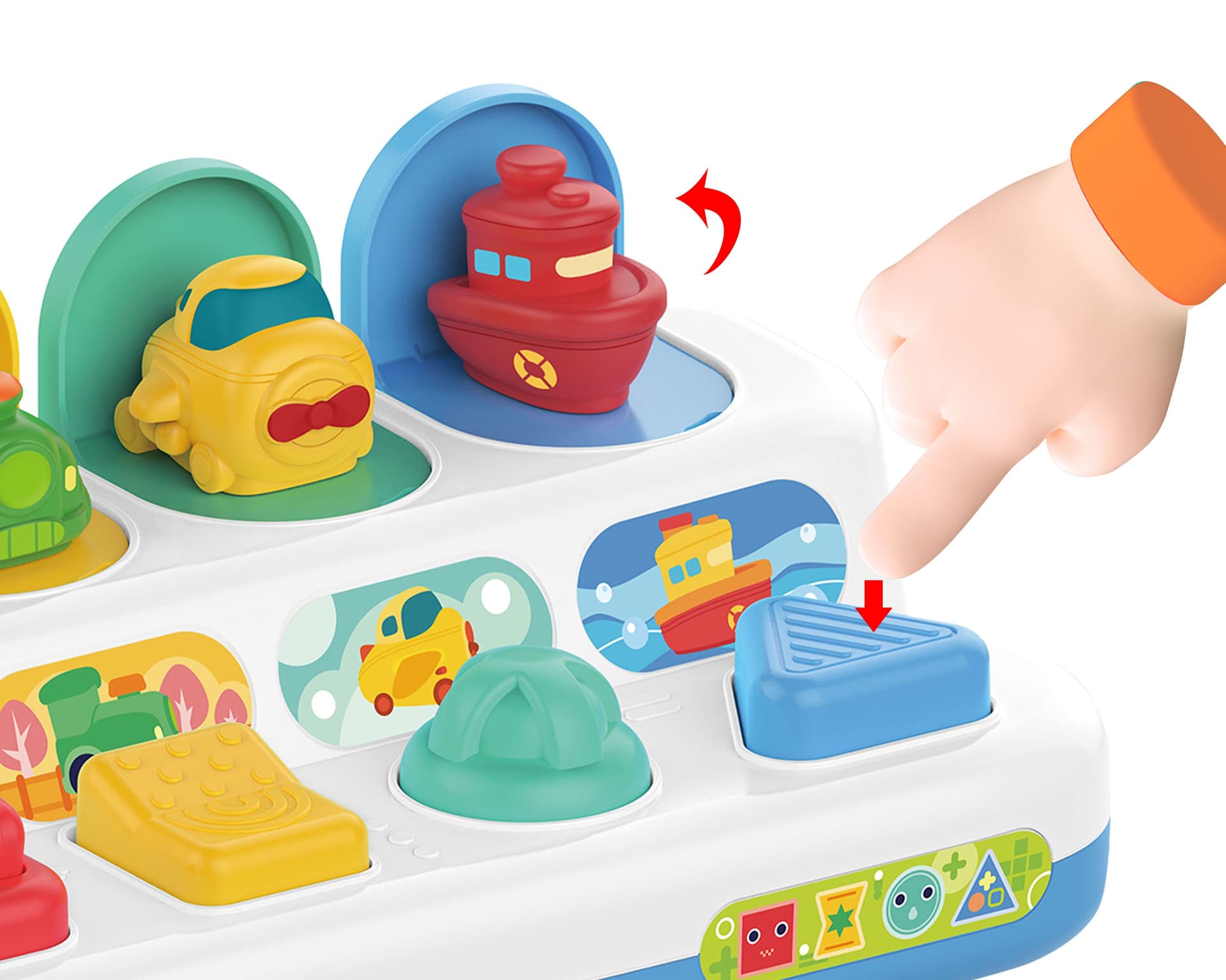 

WOOPIE BABY Zabawka Edukacyjna Wyskakujące Pojazdy POP-UP
