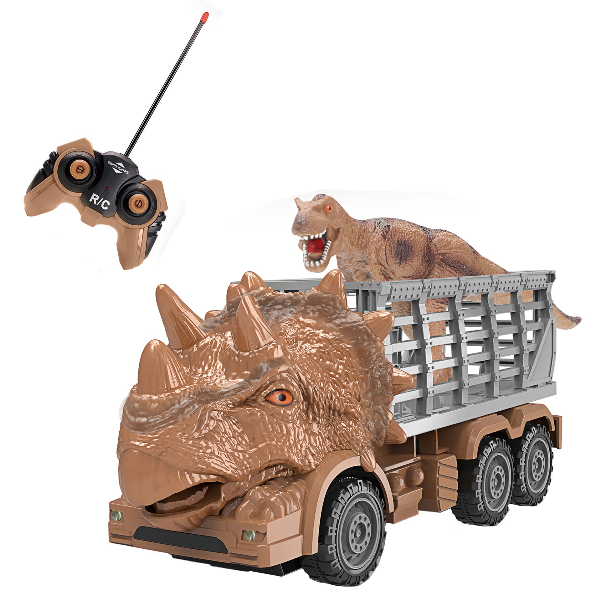 

WOOPIE Samochód Zdalnie Sterowany RC Dinozaur Brązowy + Figurka