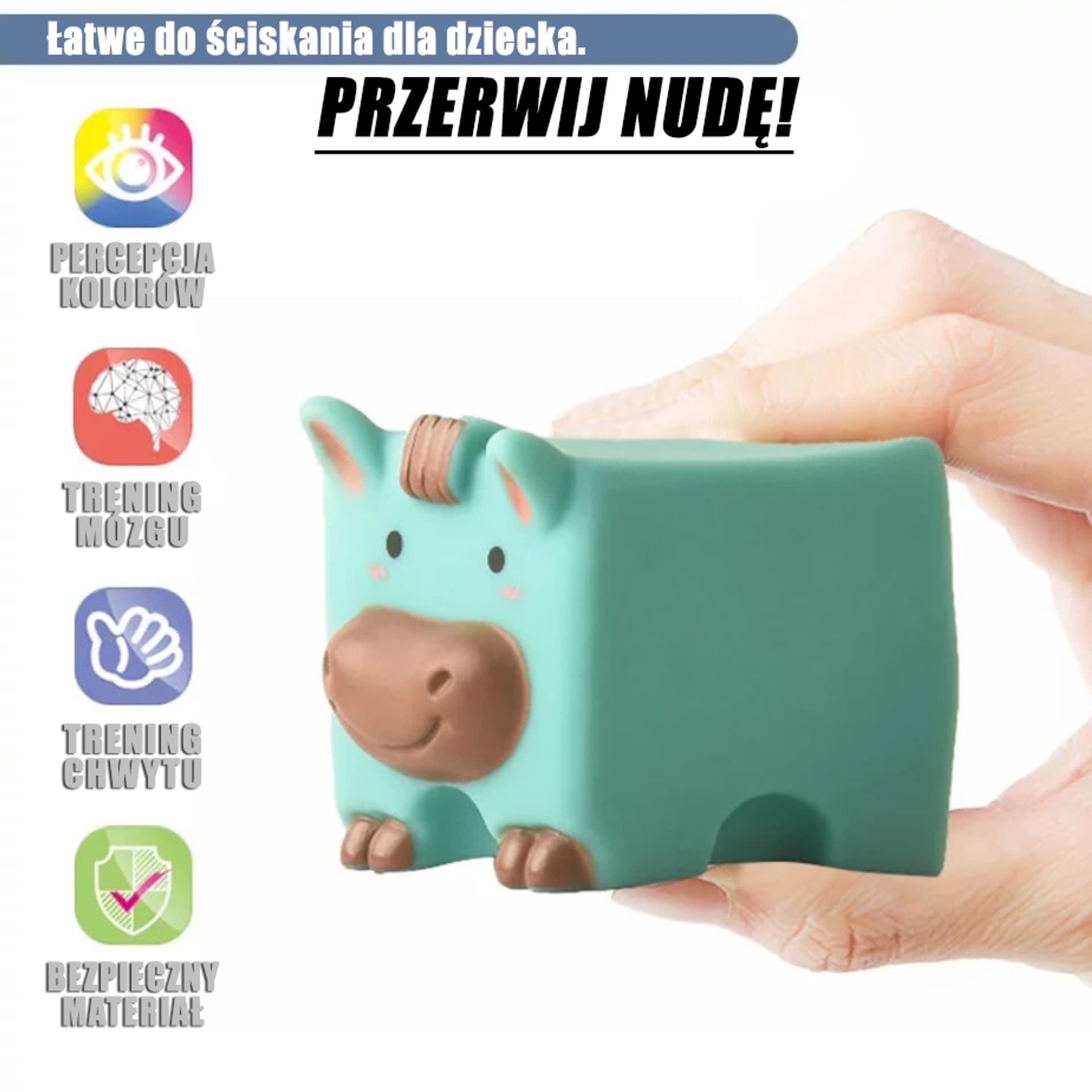 

WOOPIE BABY Klocki Sensoryczne Zwierzątka Układanka do Ściskania + Dźwięk 6 el.