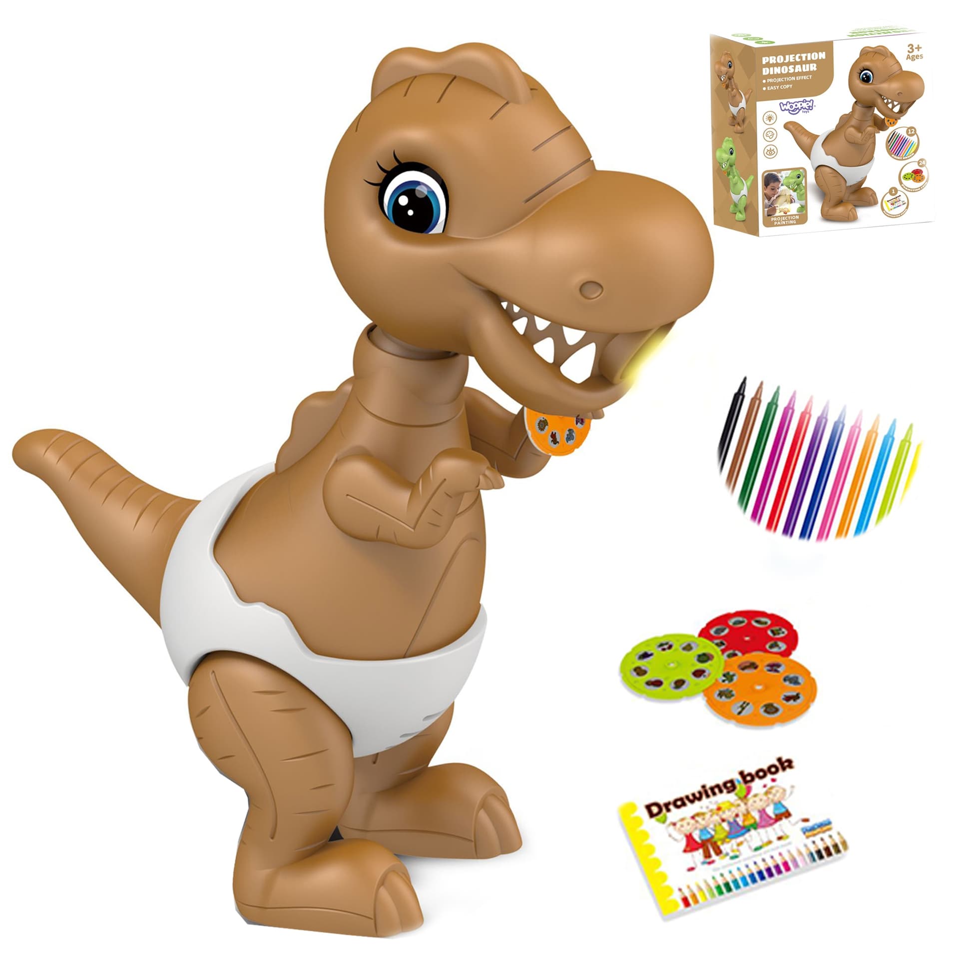 

WOOPIE Dinozaur Projektor do Rysowania + Flamastry