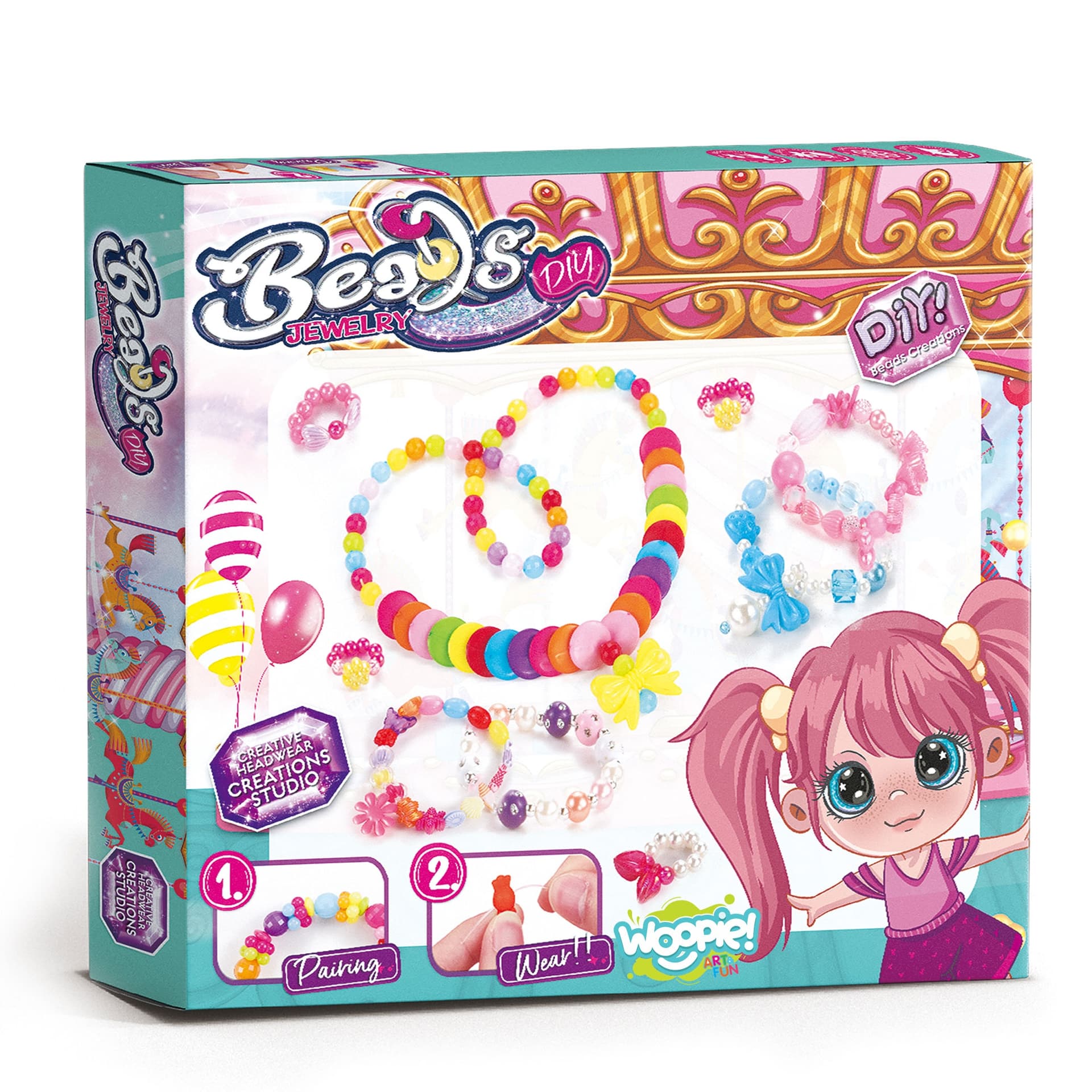 

WOOPIE ART&FUN Zestaw do Robienia Biżuterii Bransoletek Wisiorków Pierścionków