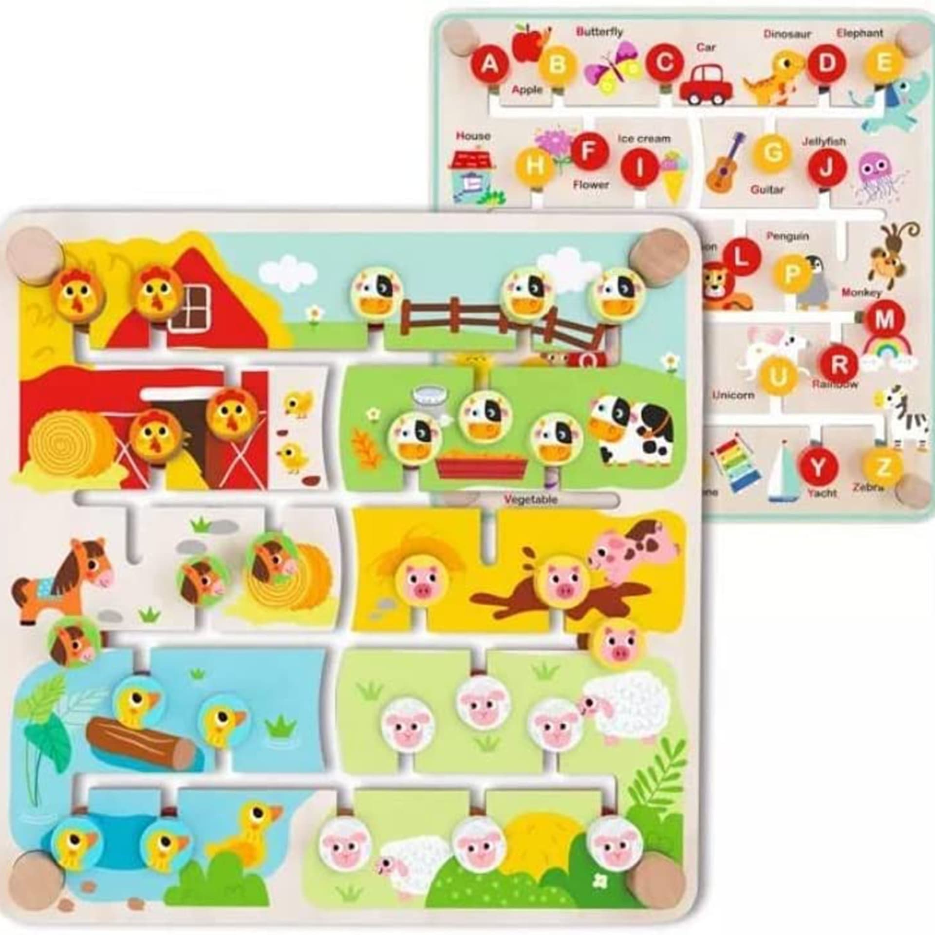 

TOOKY TOY Interaktywna Tablica Edukacyjna Sorter Montessori Zwierzątka i Alfabet