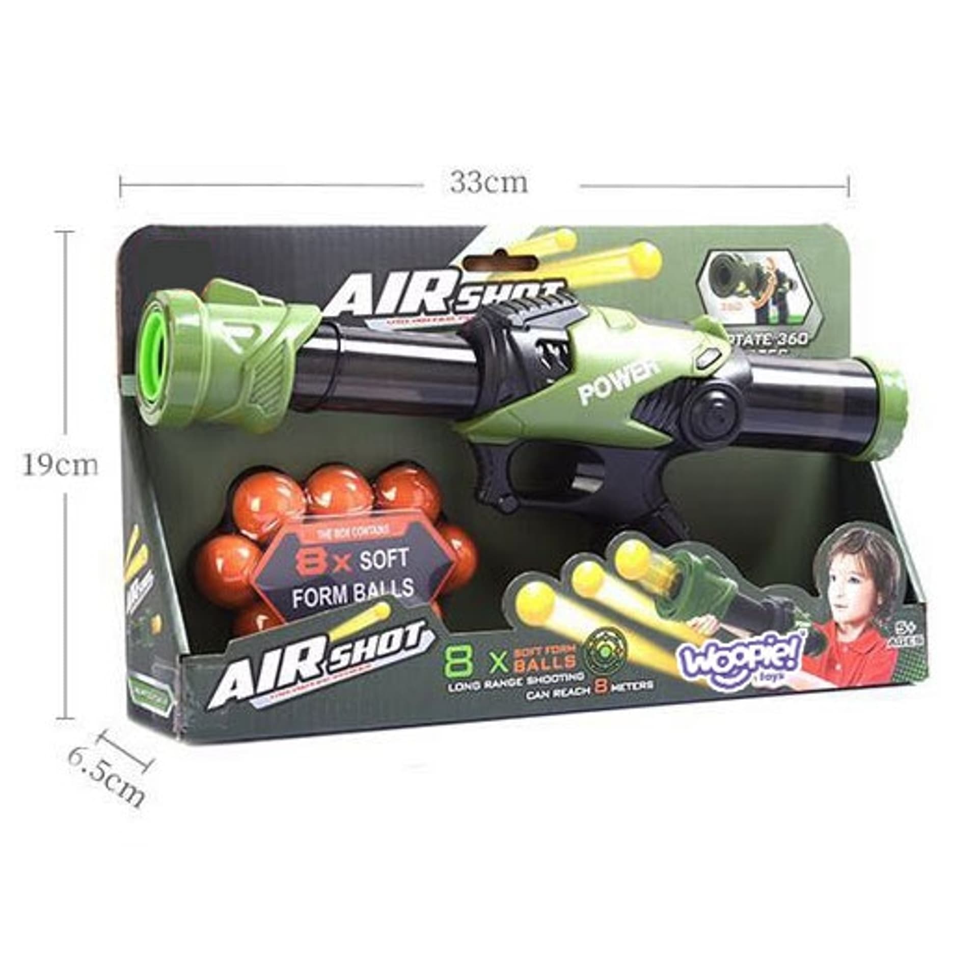 

WOOPIE Pistolet na Piłki Kulki Piankowe Wyrzutnia Automatyczna 9 el.