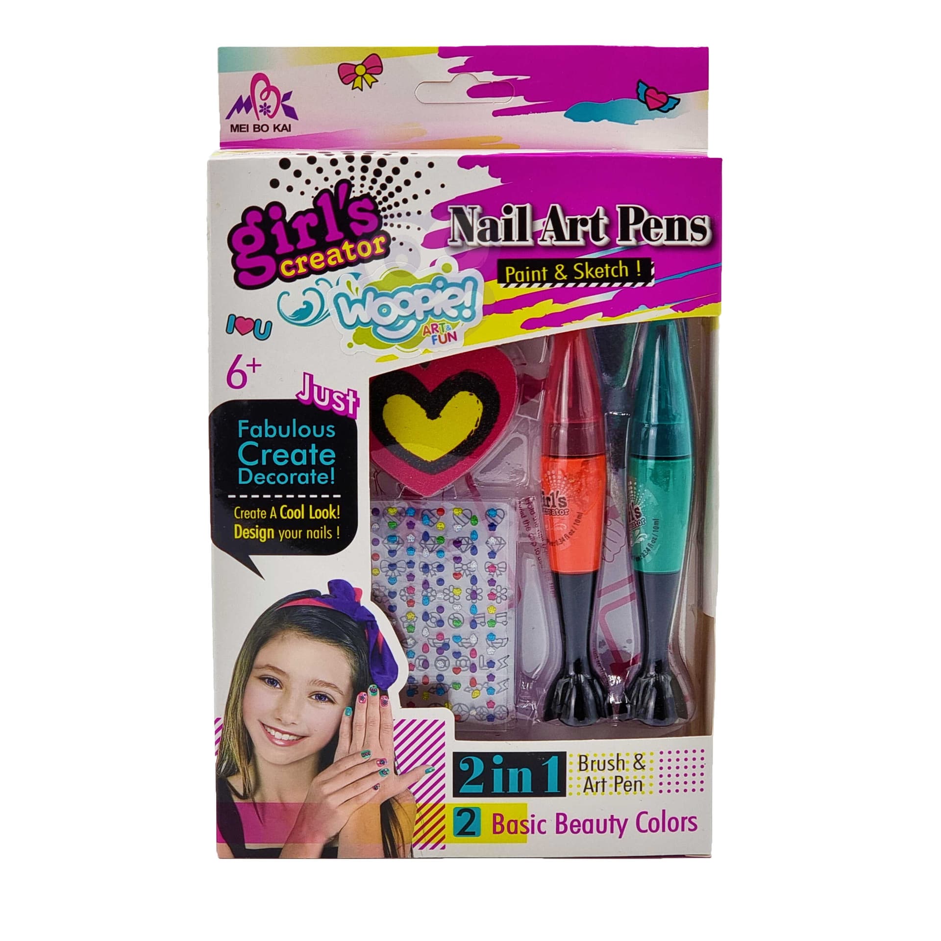 

WOOPIE ART&FUN Zestaw do Malowania Paznokci dla Dzieci + 2 Lakiery
